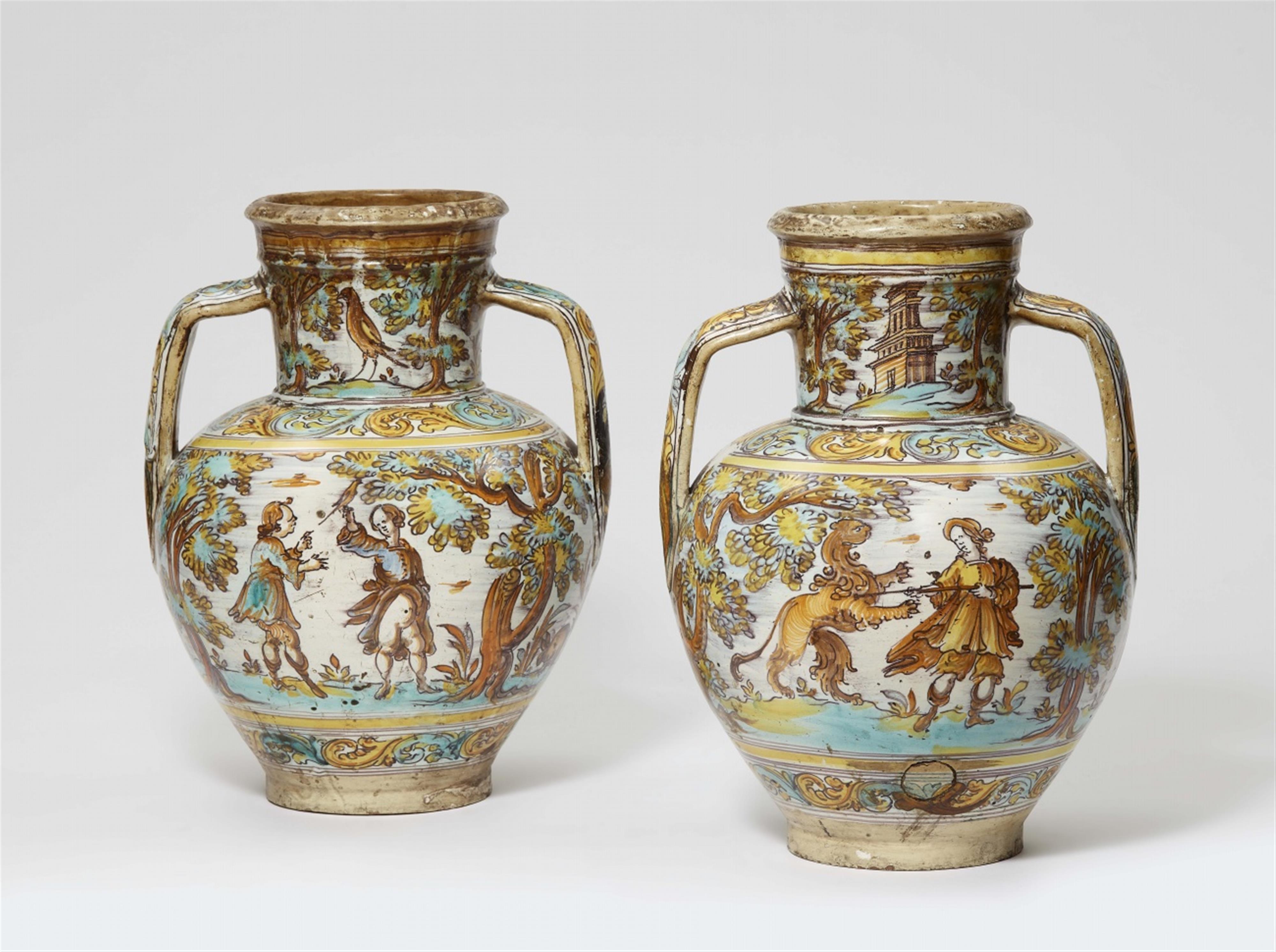 A pair of large Spanish faience ewers - image-1