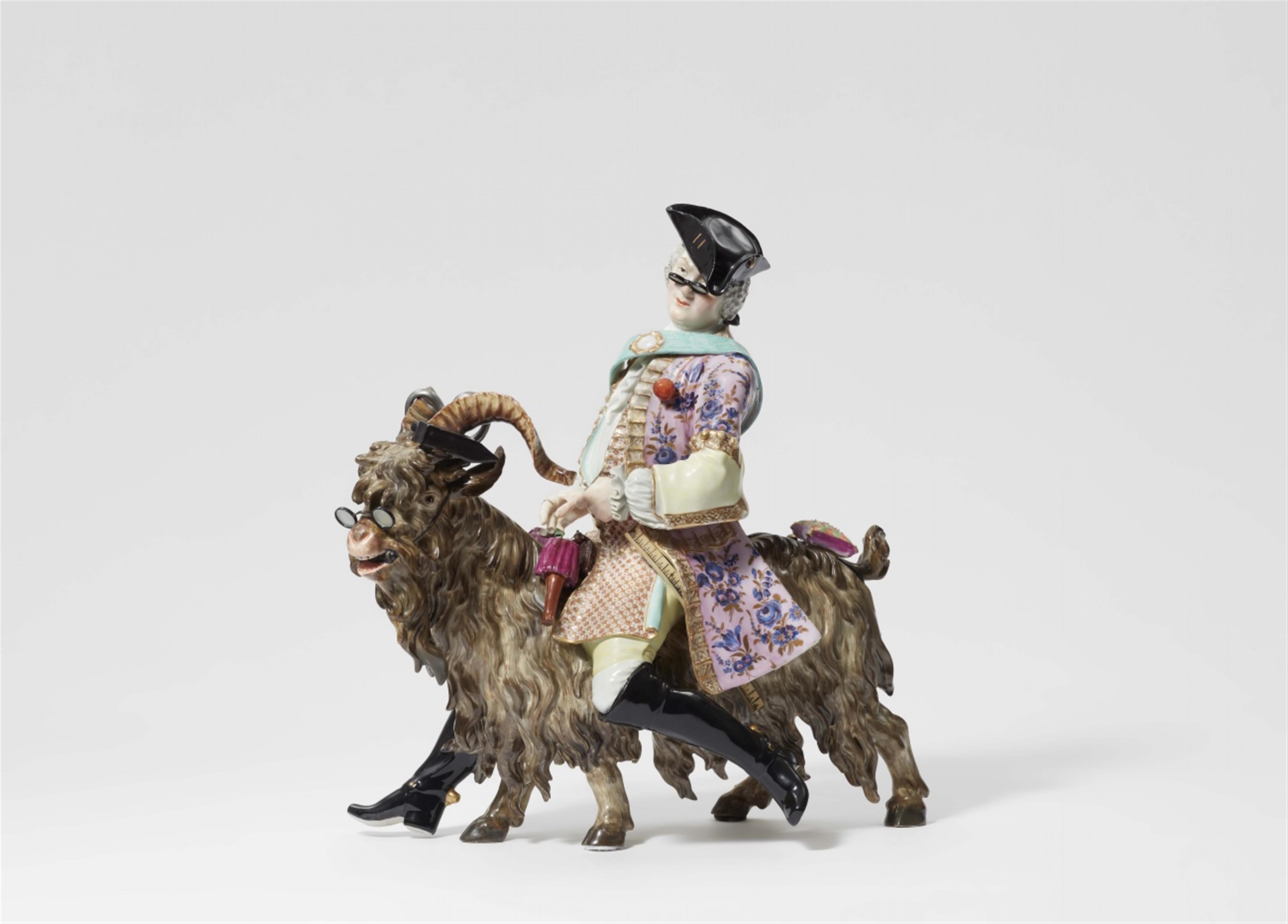 A large Meissen porcelain model of the tailor on the billy goat - image-1