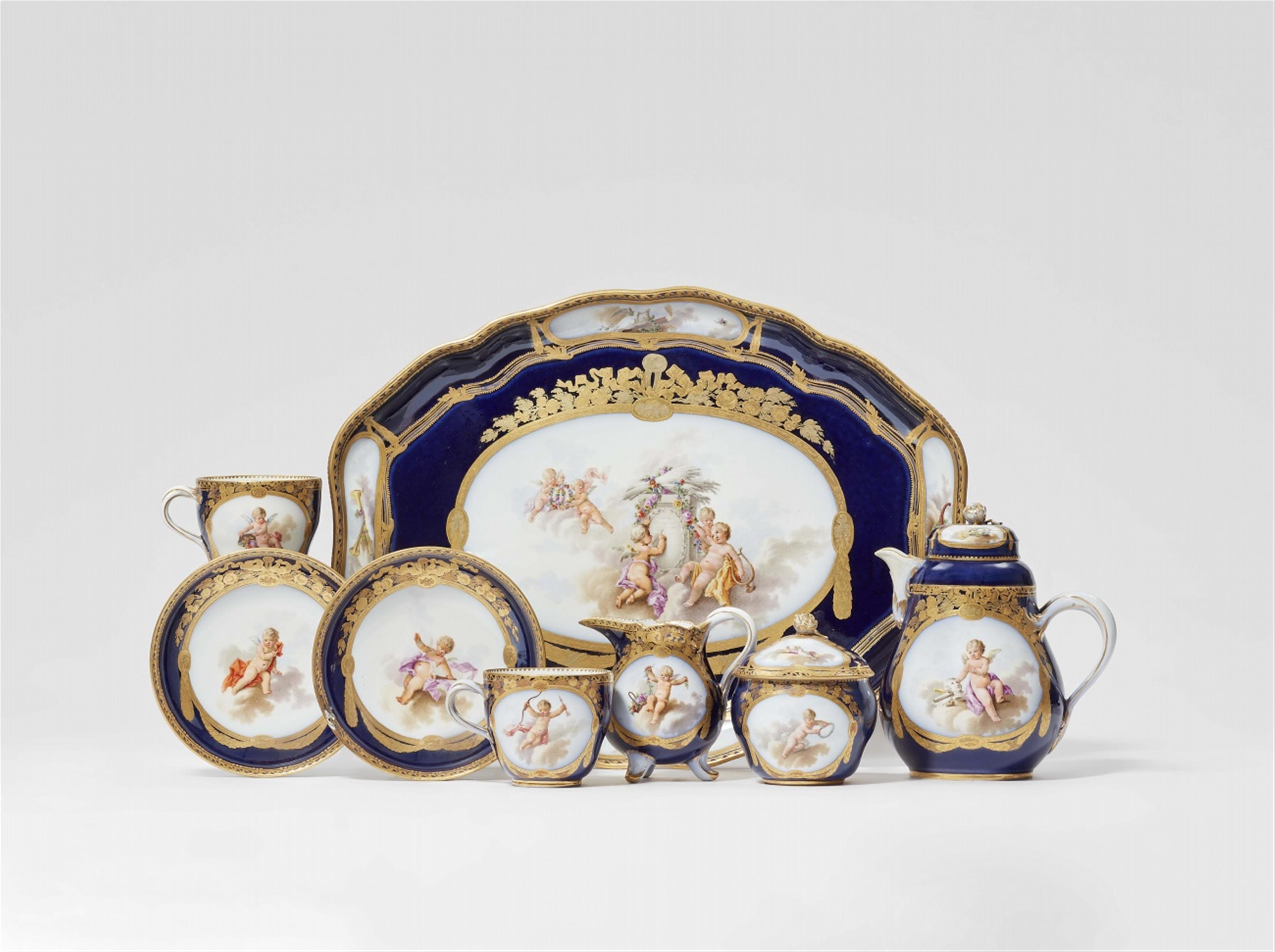 A rare Meissen porcelain déjeuner with putti - image-1
