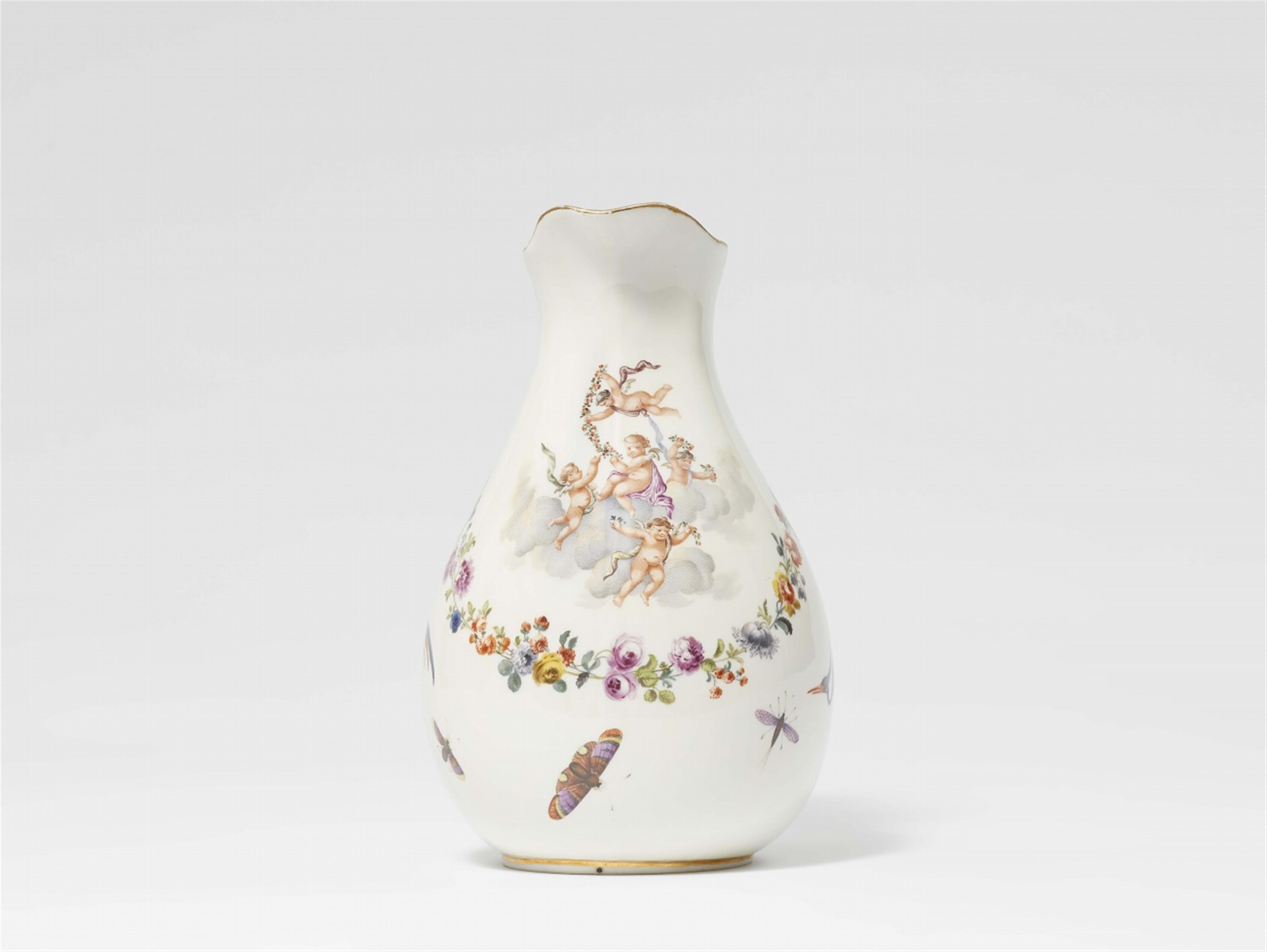 A Meissen porcelain jug in the manner of Sèvres - image-1