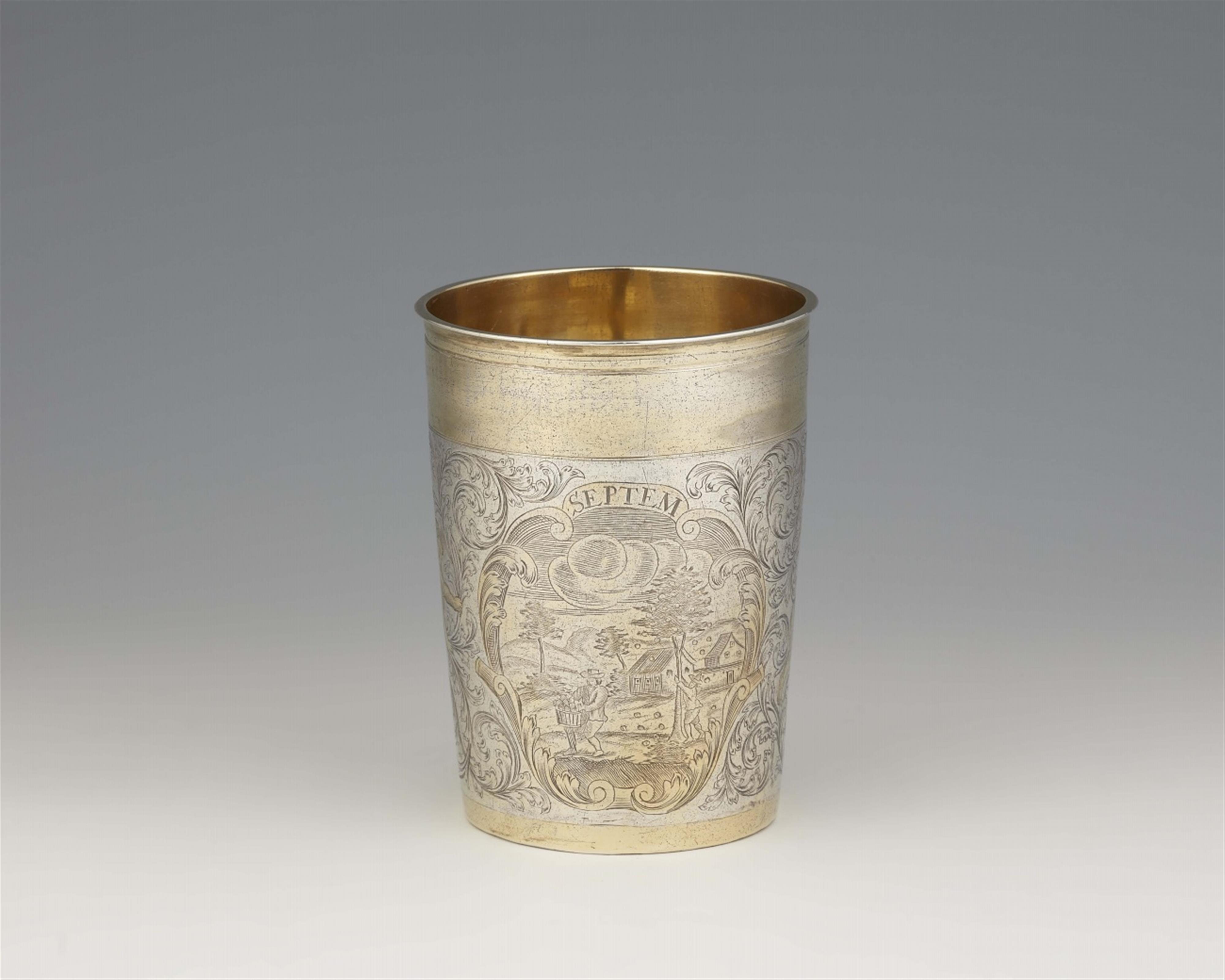 An Augsburg silver beaker on the month of September - image-1