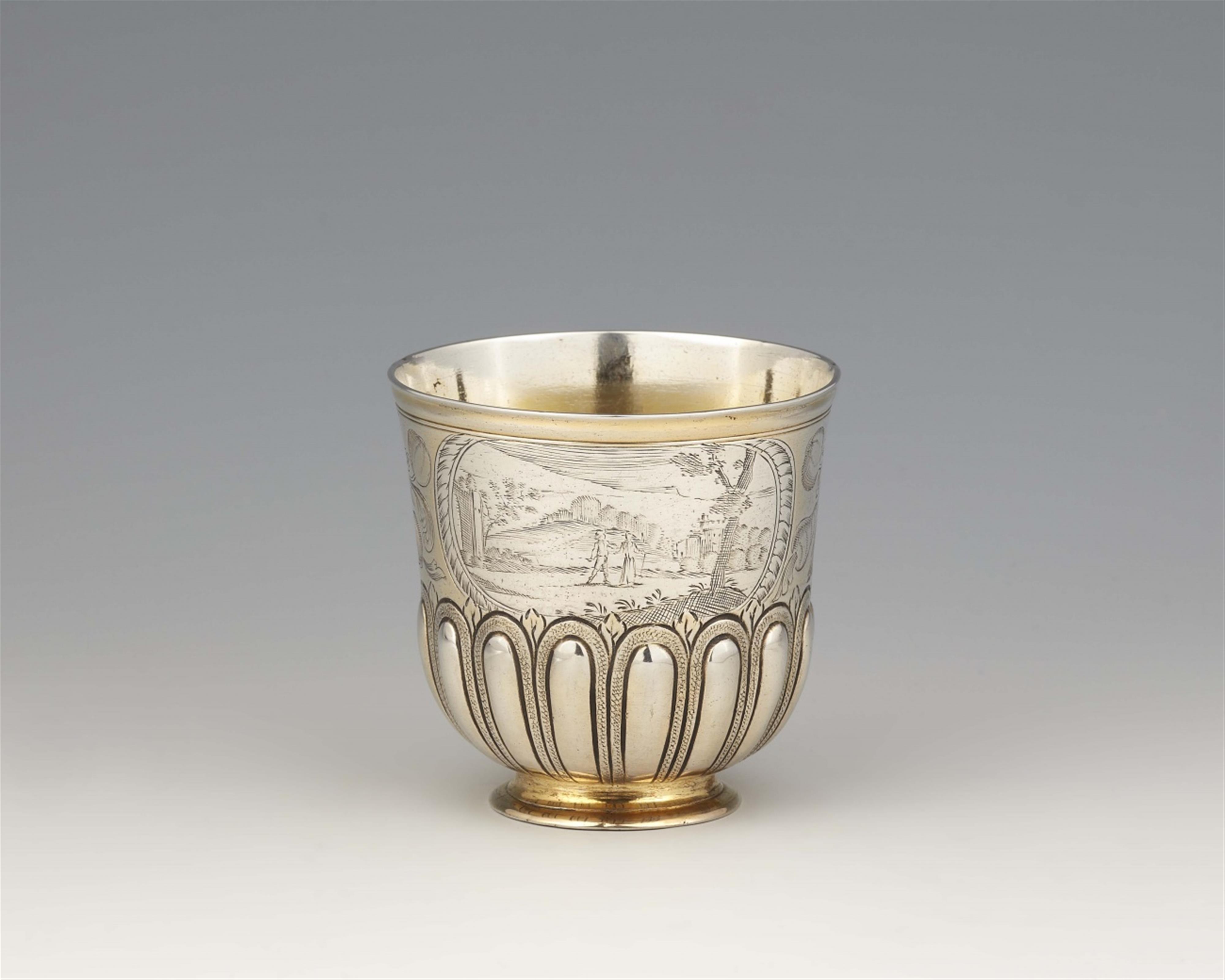 A parcel gilt Augsburg silver beaker - image-1