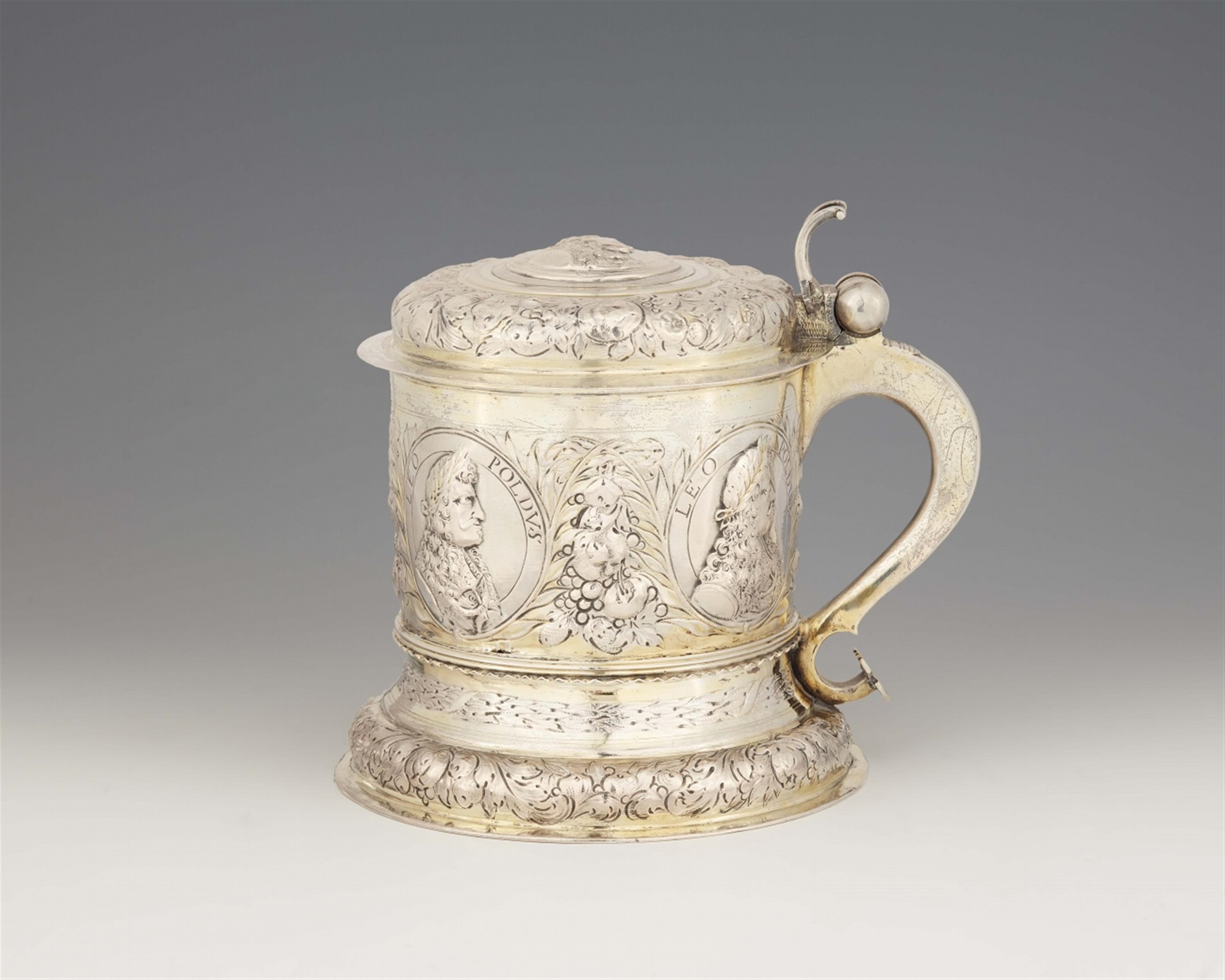 A Leipzig parcel gilt silver tankard - image-1