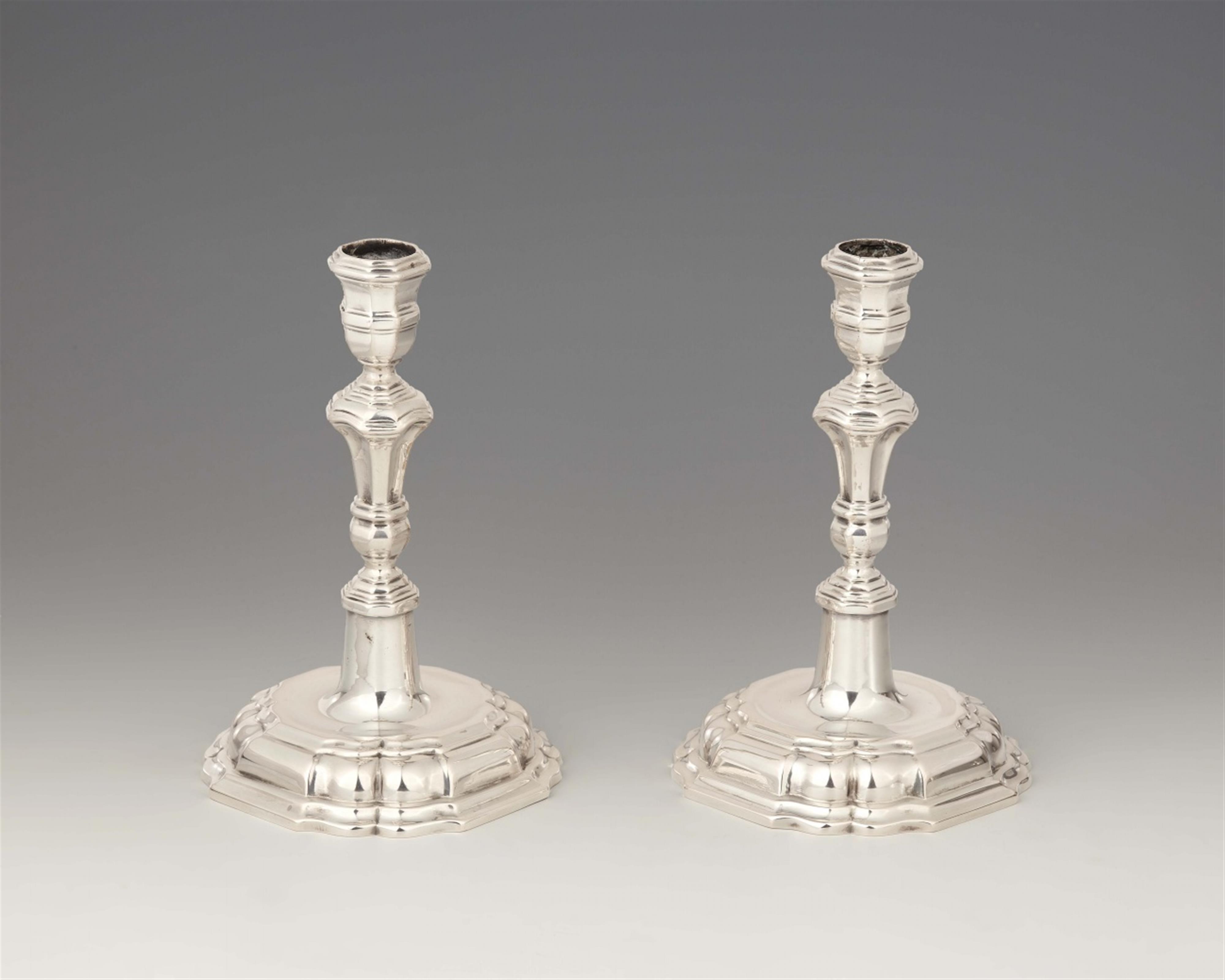 A pair of Dresden silver candlesticks - image-1