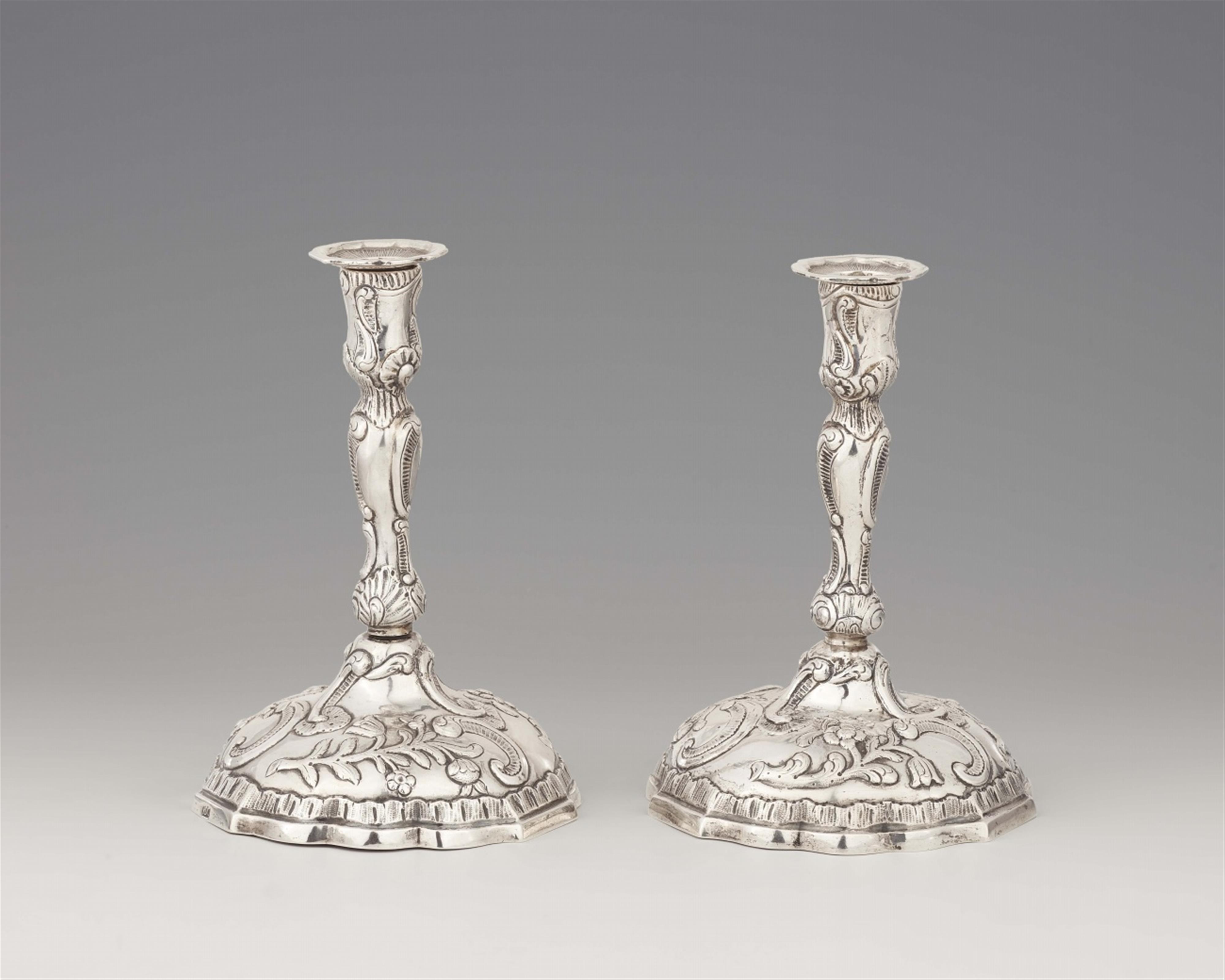 A rare pair of Leer silver candlesticks - image-1