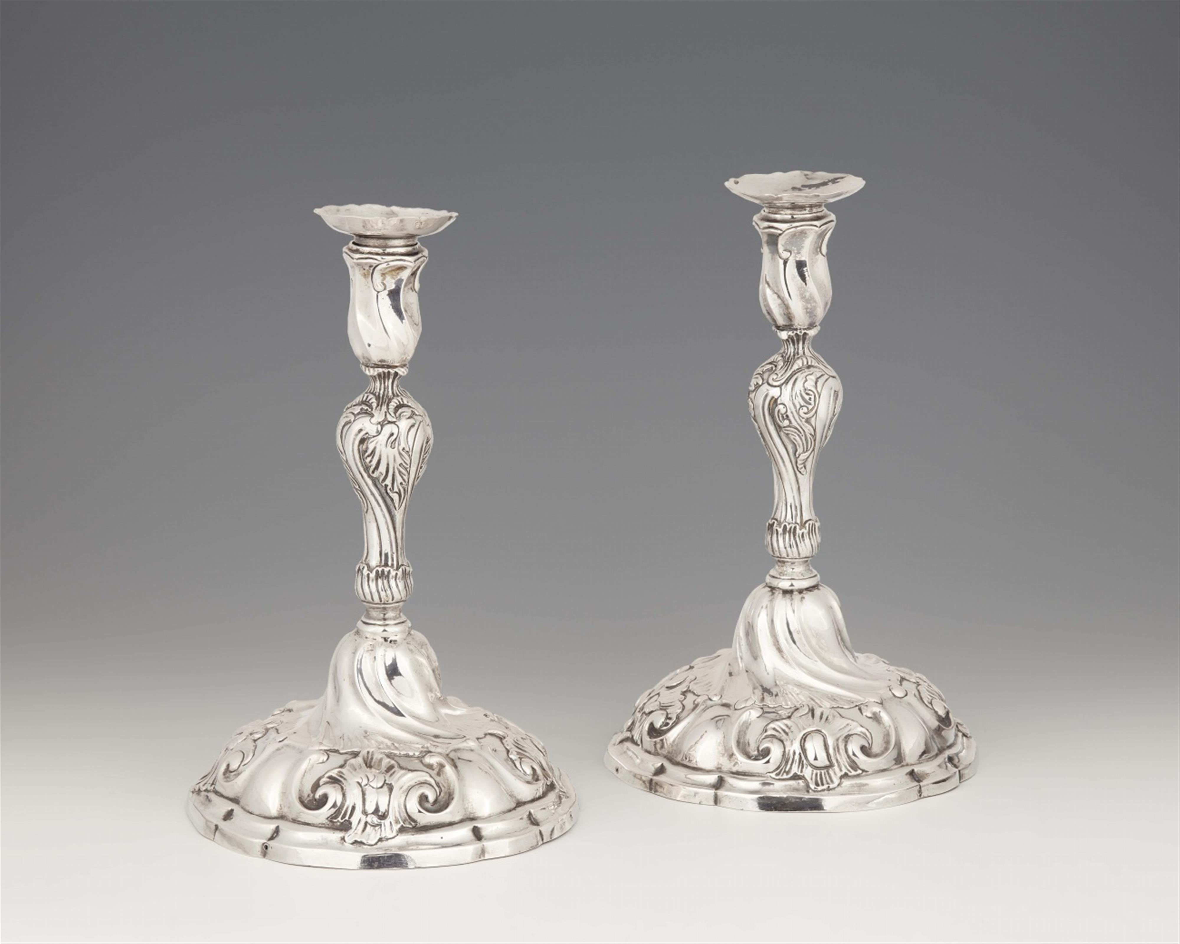 A pair of Hamburg silver candlesticks - image-1