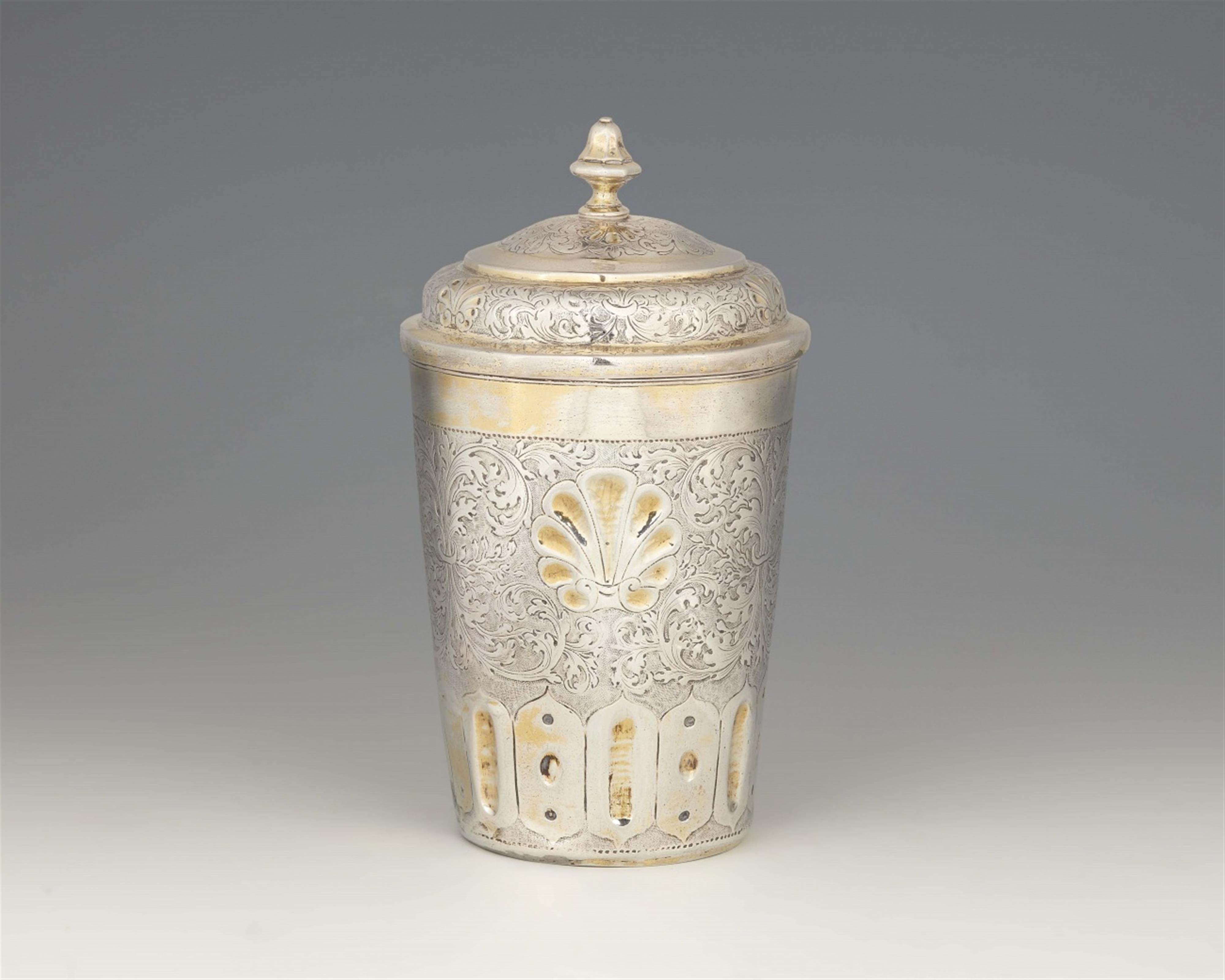 A parcel gilt Baroque silver beaker - image-1