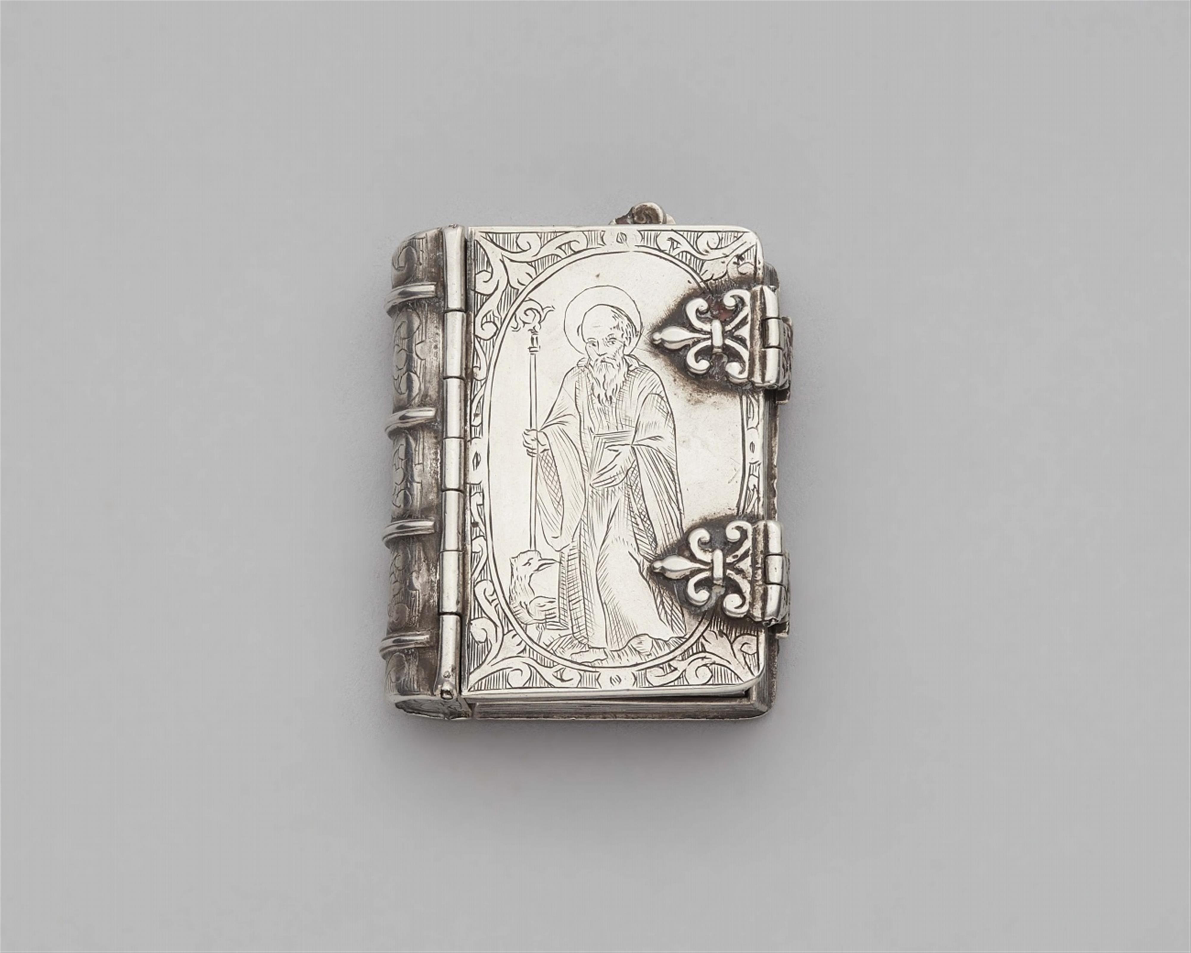 A silver pomander in the form of a book - image-1