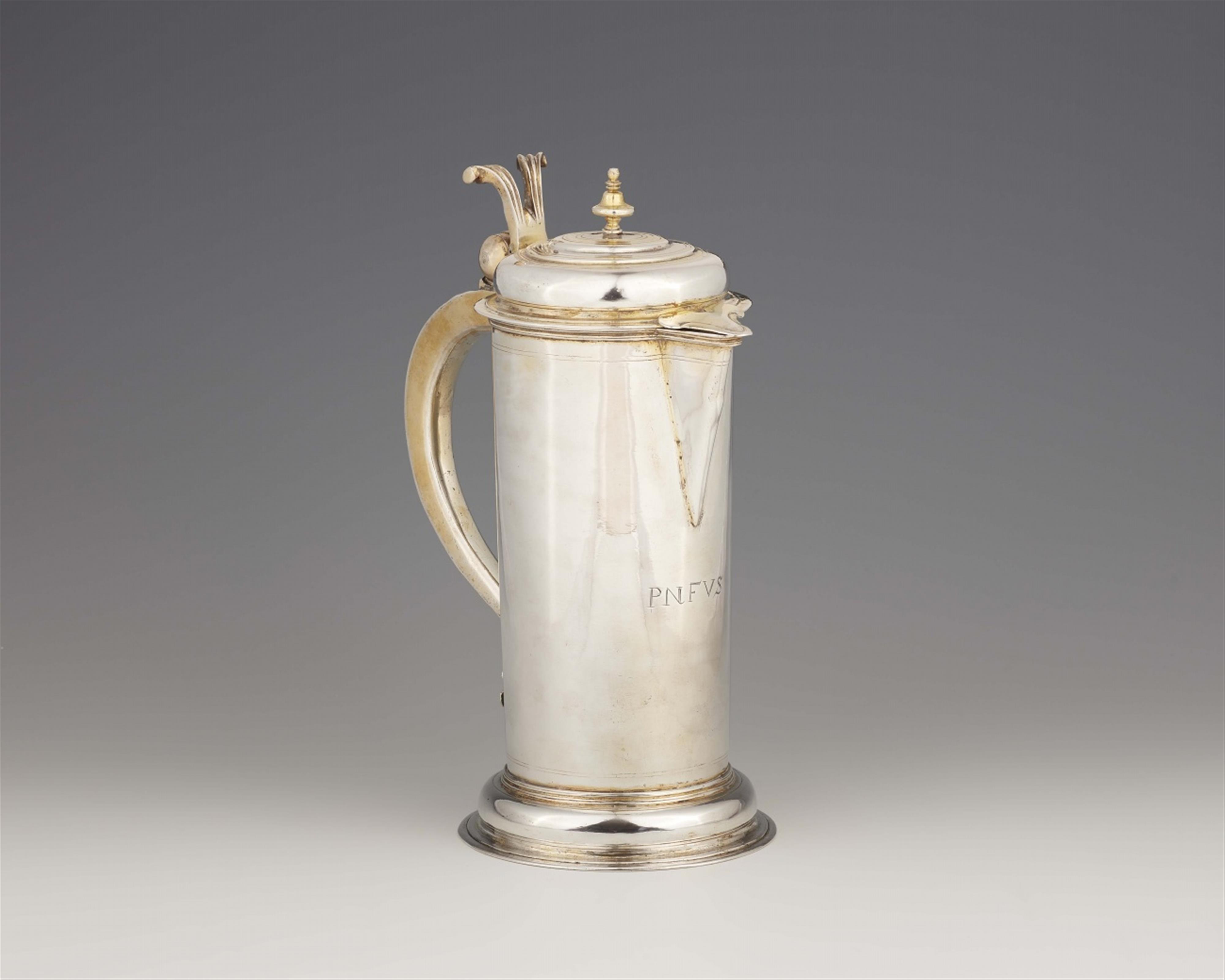 A parcel gilt Nuremberg silver communion jug - image-1