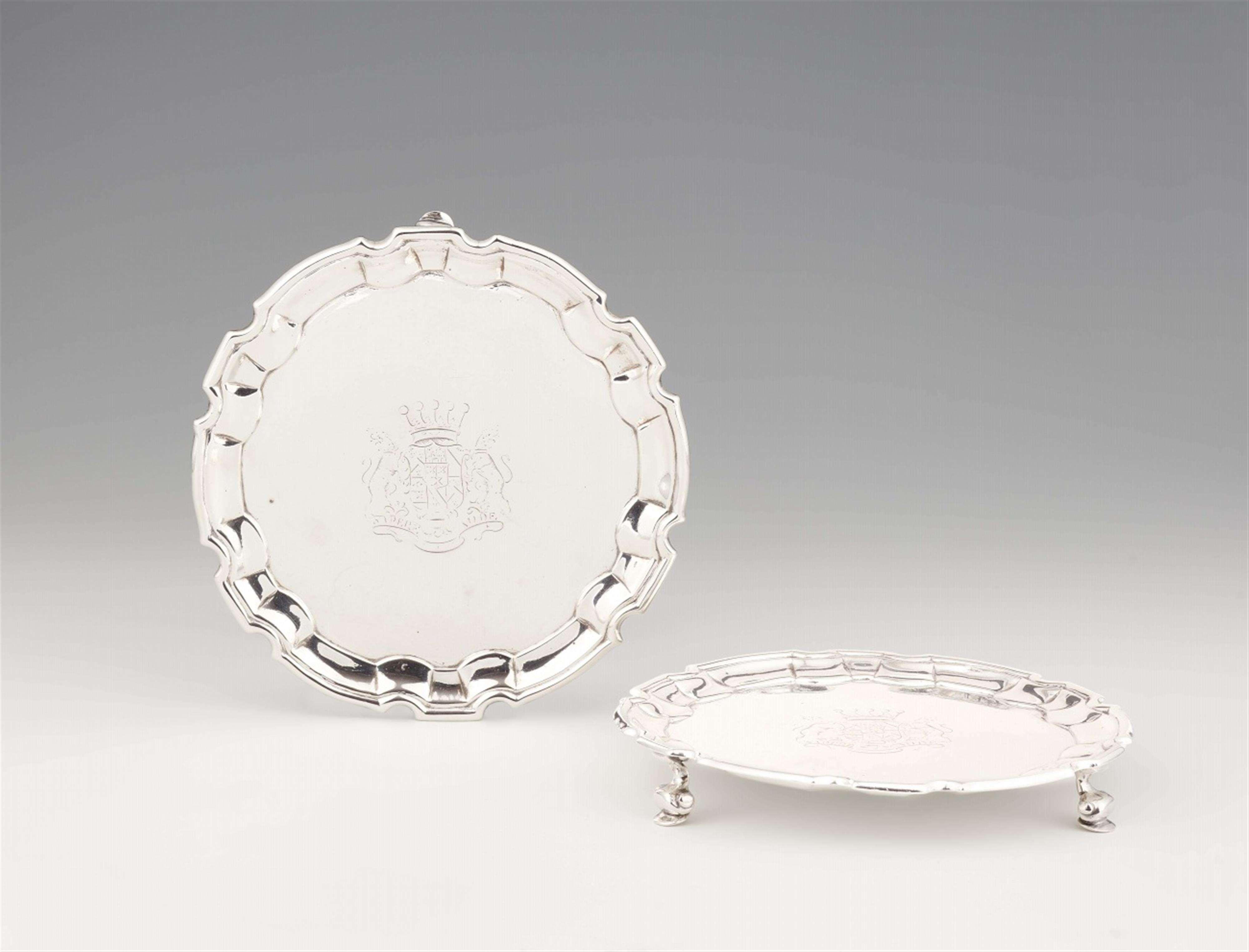 A pair of George II silver salvers - image-1