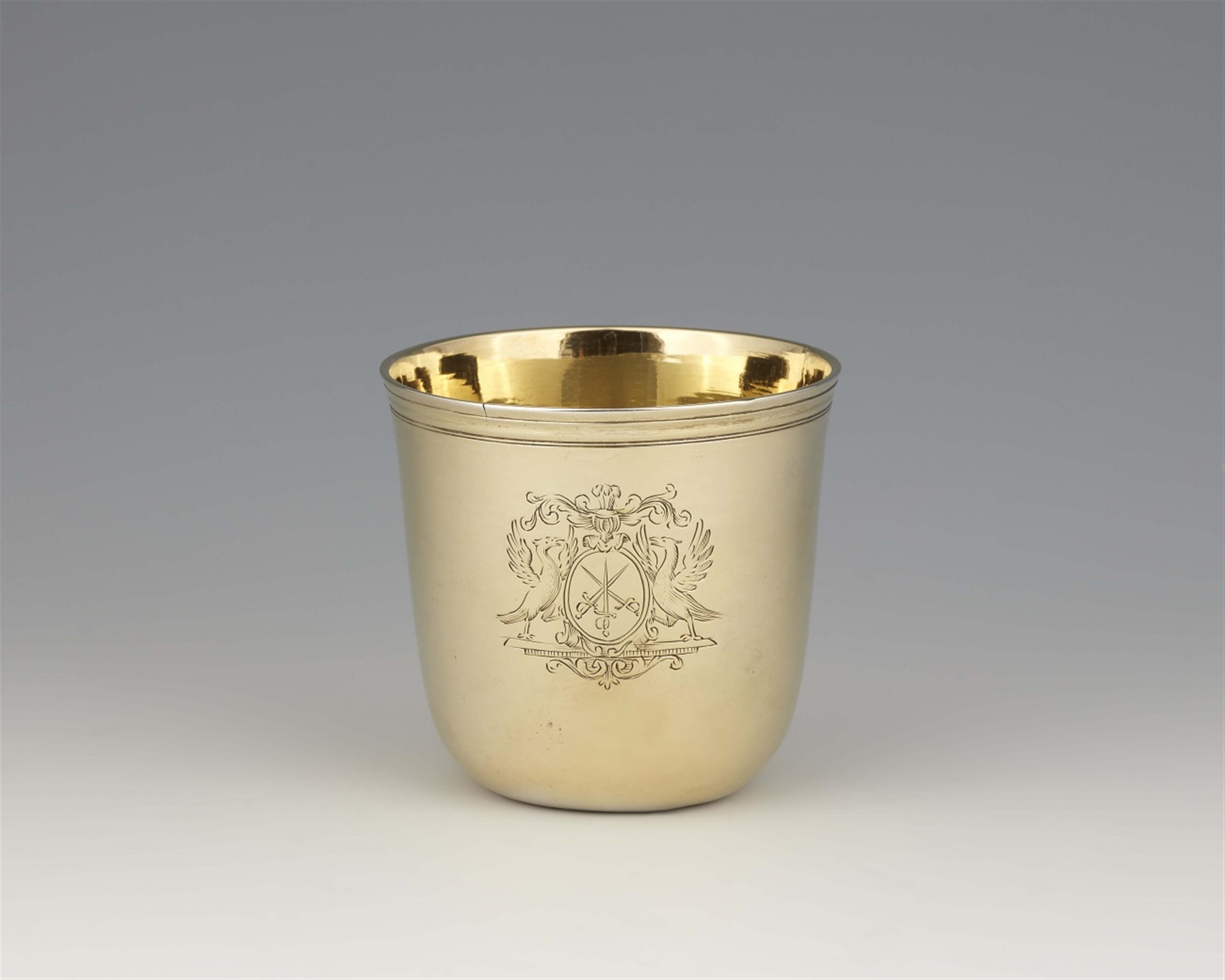 A Strasbourg silver gilt baptism beaker - image-1