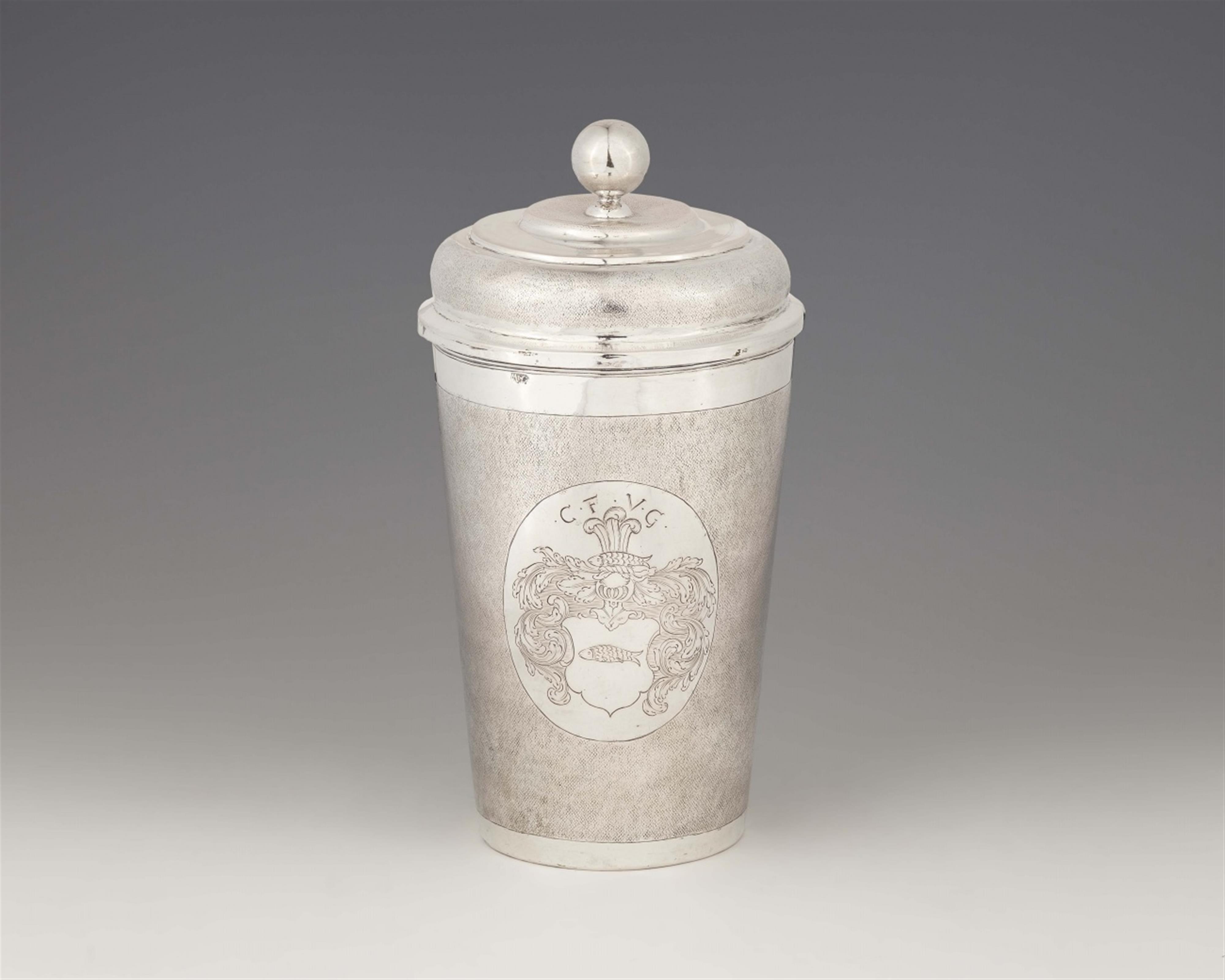 A large silver snakeskin beaker and cover - image-1