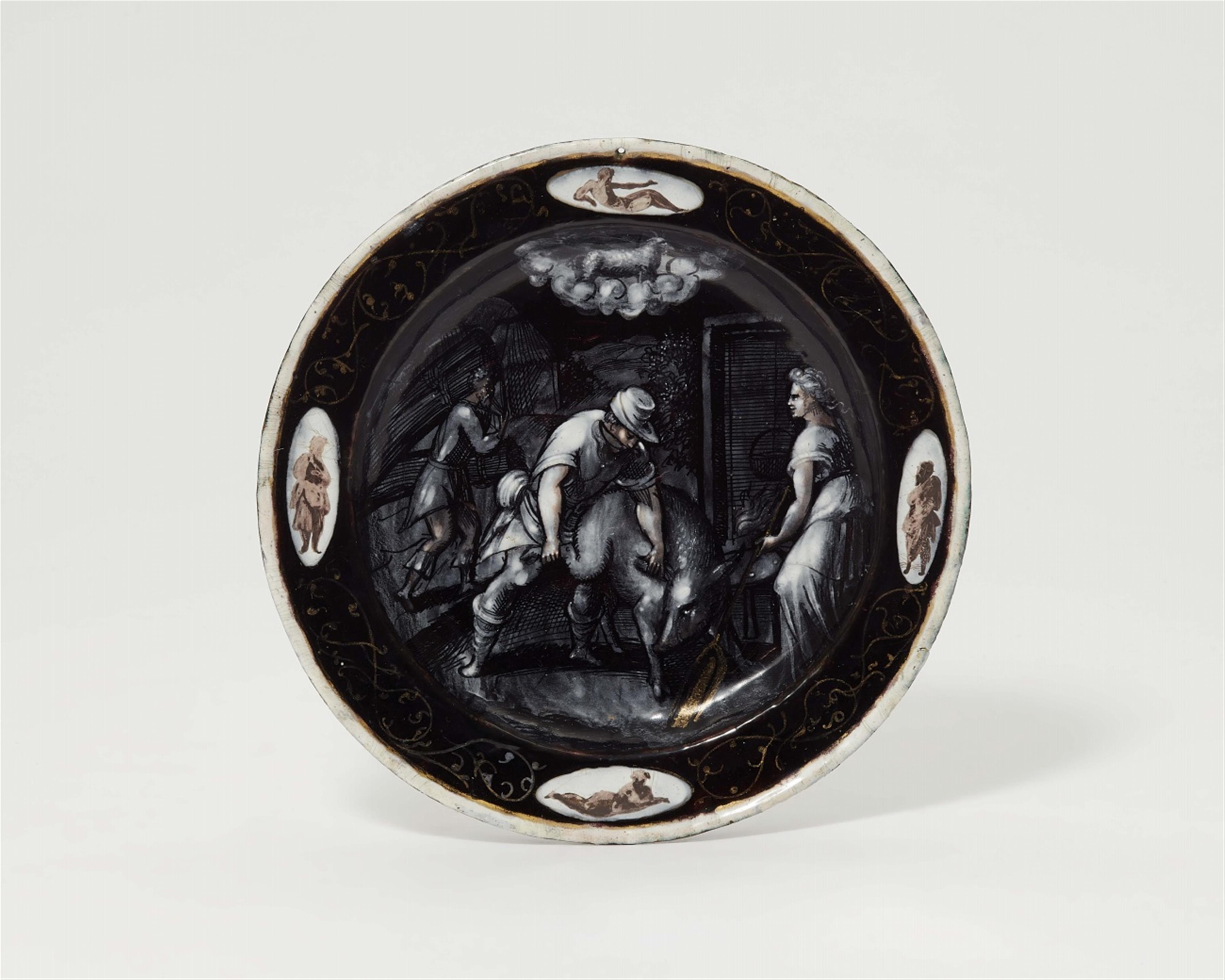 A Limoges enamel astrological plate with Capricorn - image-1