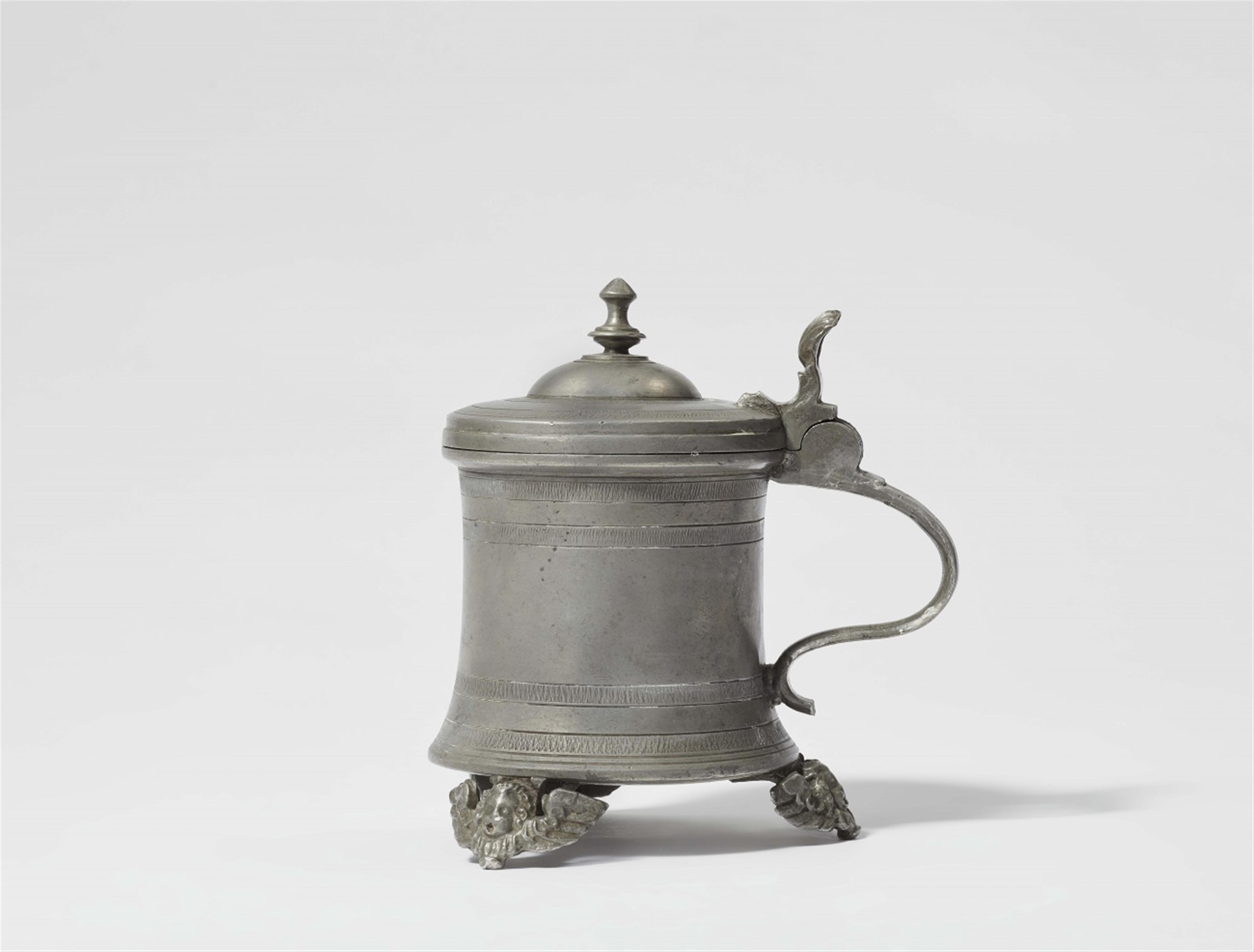 A rare Austrian pewter mulled beer tankard - image-1