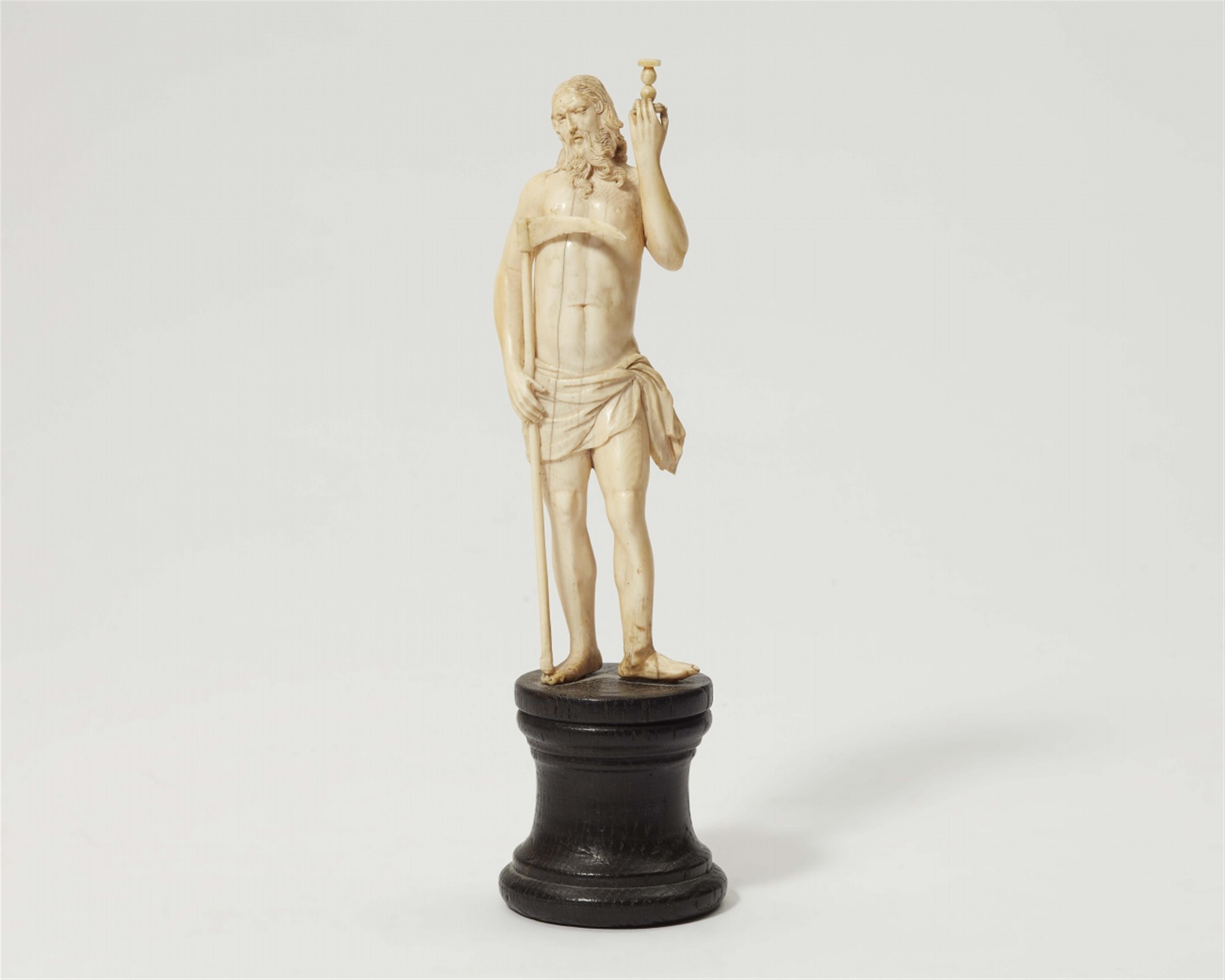 A German carved ivory figure of Chronos - image-1