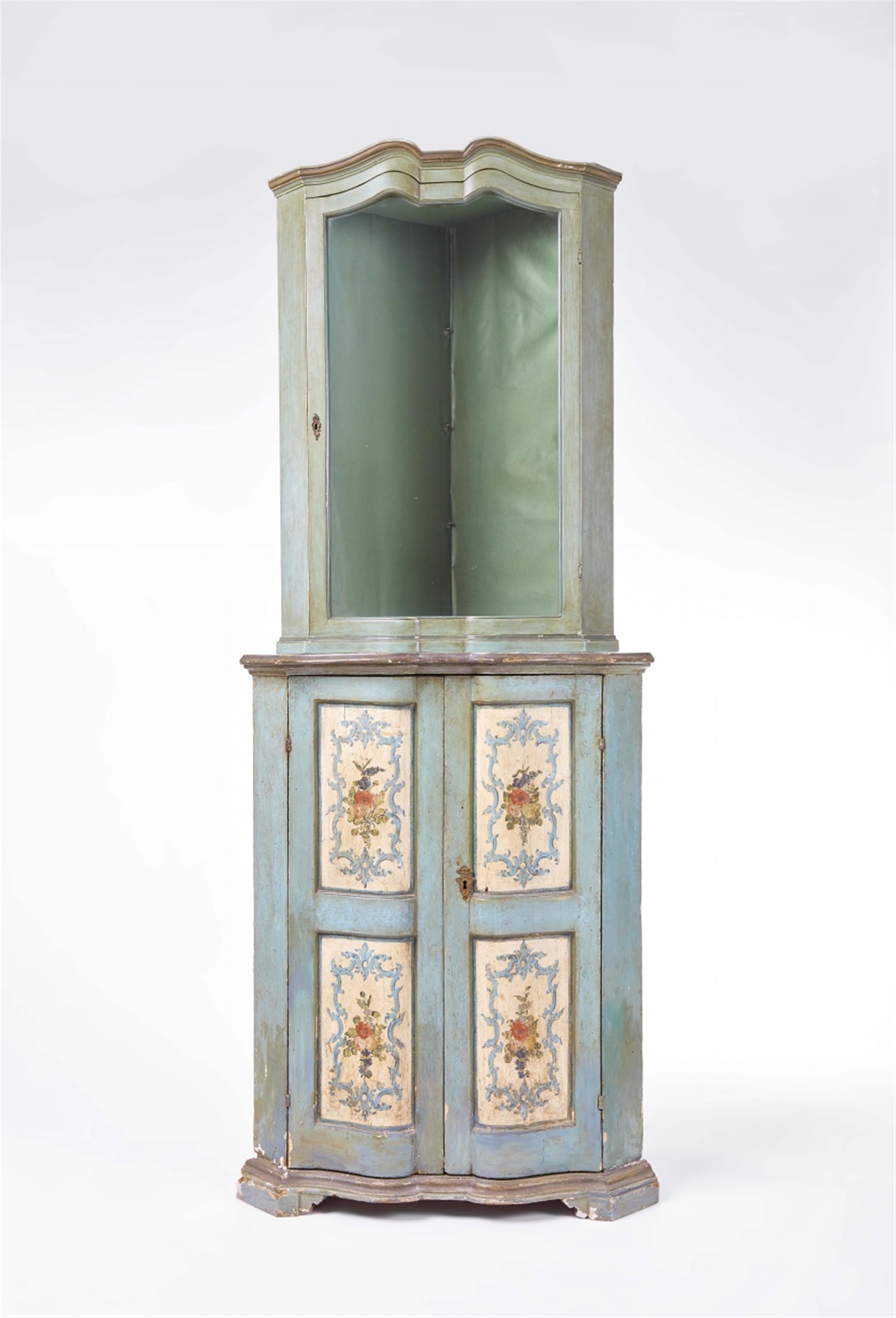 A painted softwood corner cabinet - image-1