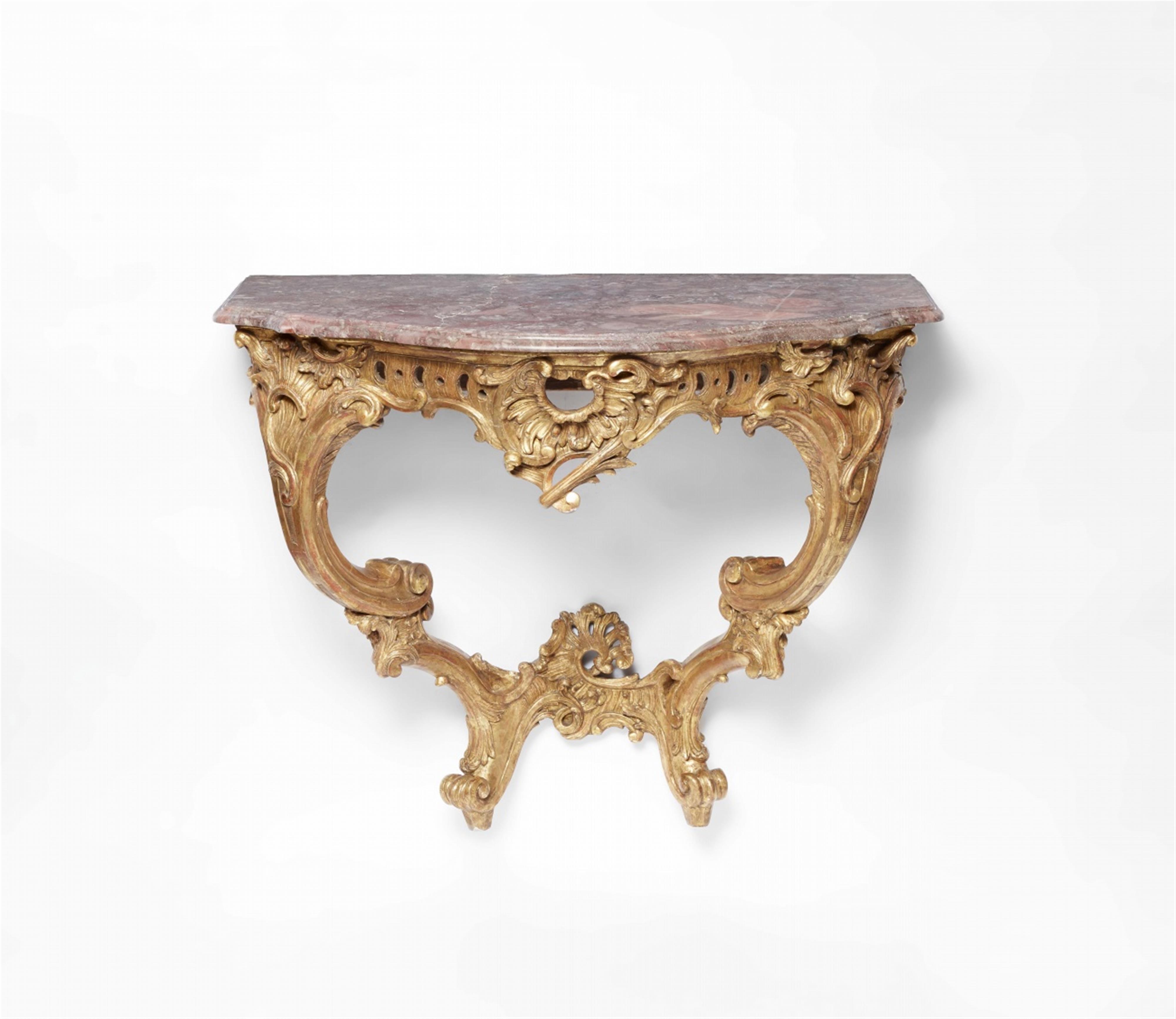 A carved Louis XV console table - image-1