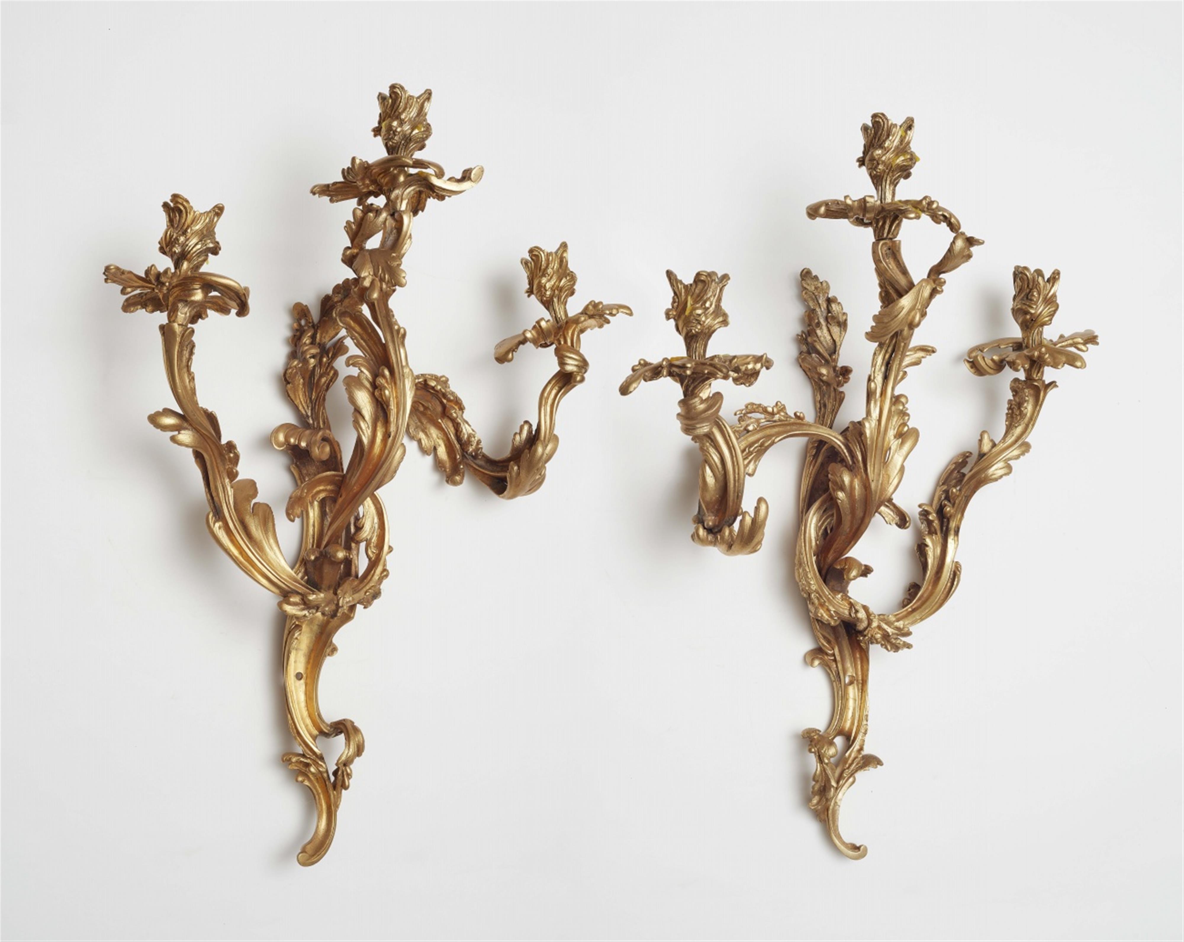 A pair of Louis XV style ormolu wall sconces - image-1