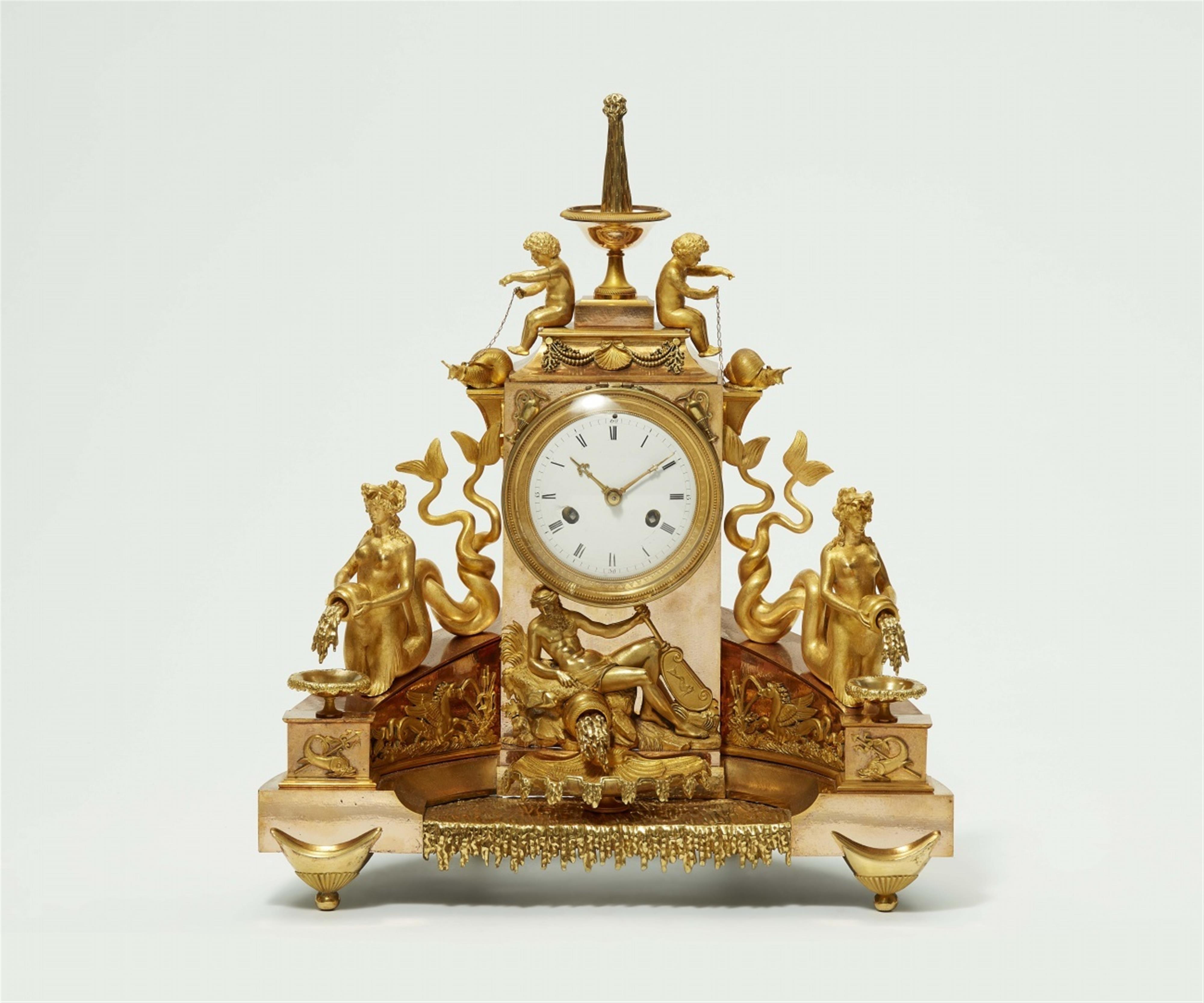 A magnificent Parisian ormolu pendulum clock with a fountain motif - image-1