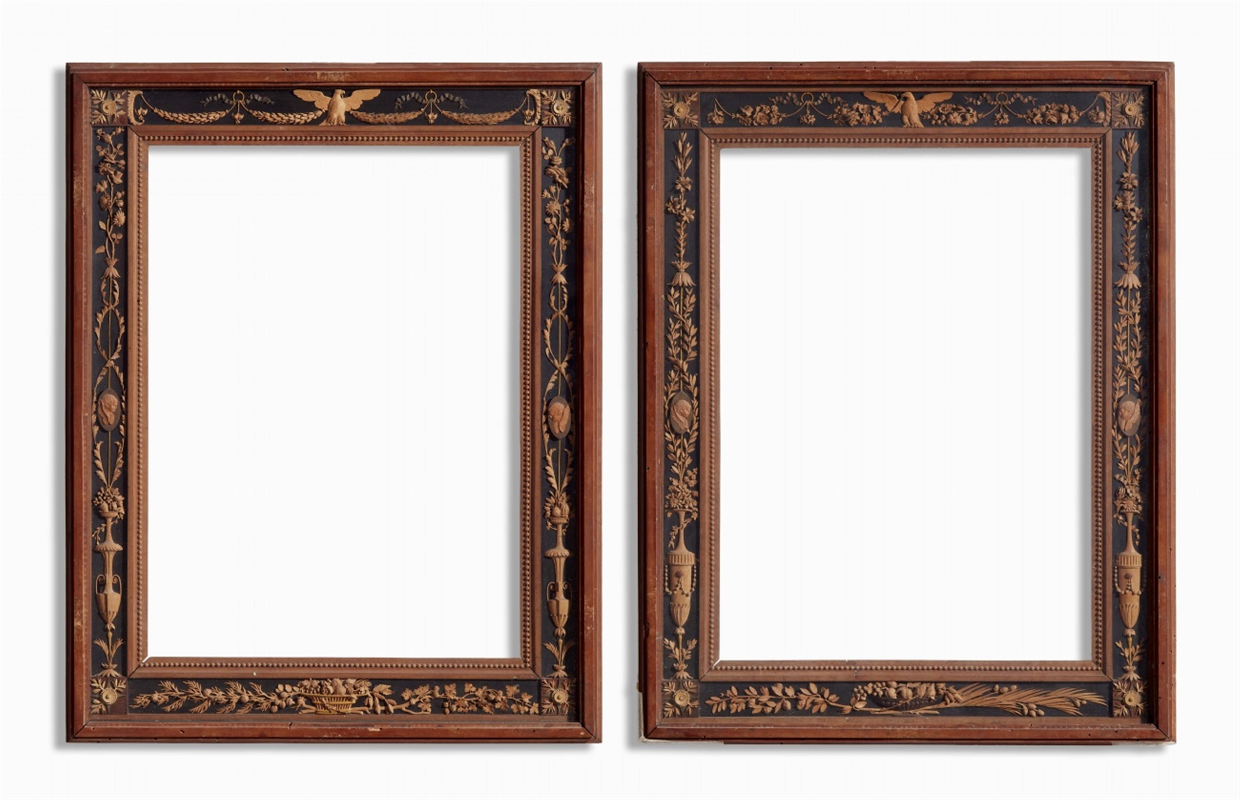 An important pair of carved limewood frames by Giuseppe Bonzanigo - image-1