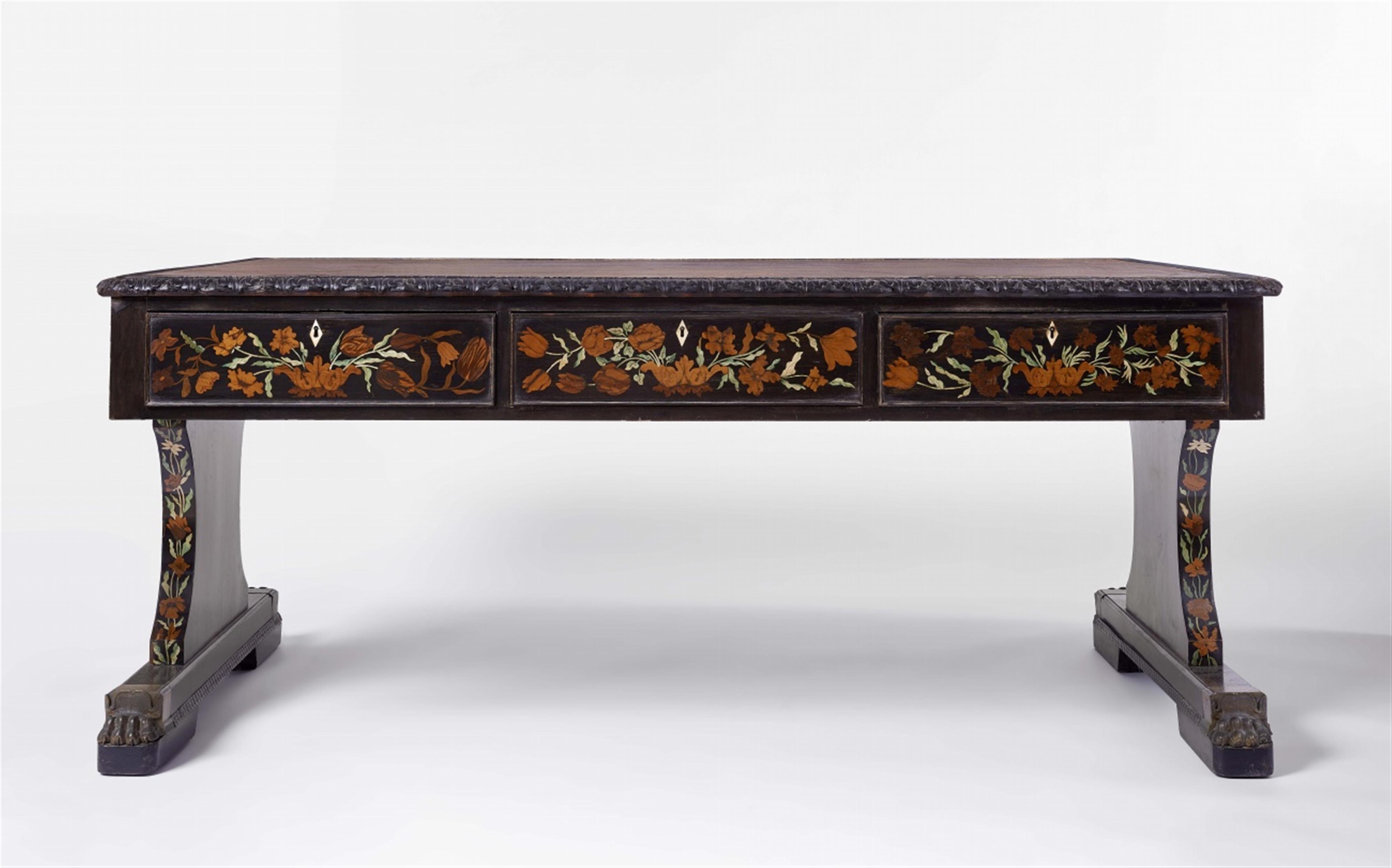 An English inlaid writing table - image-1