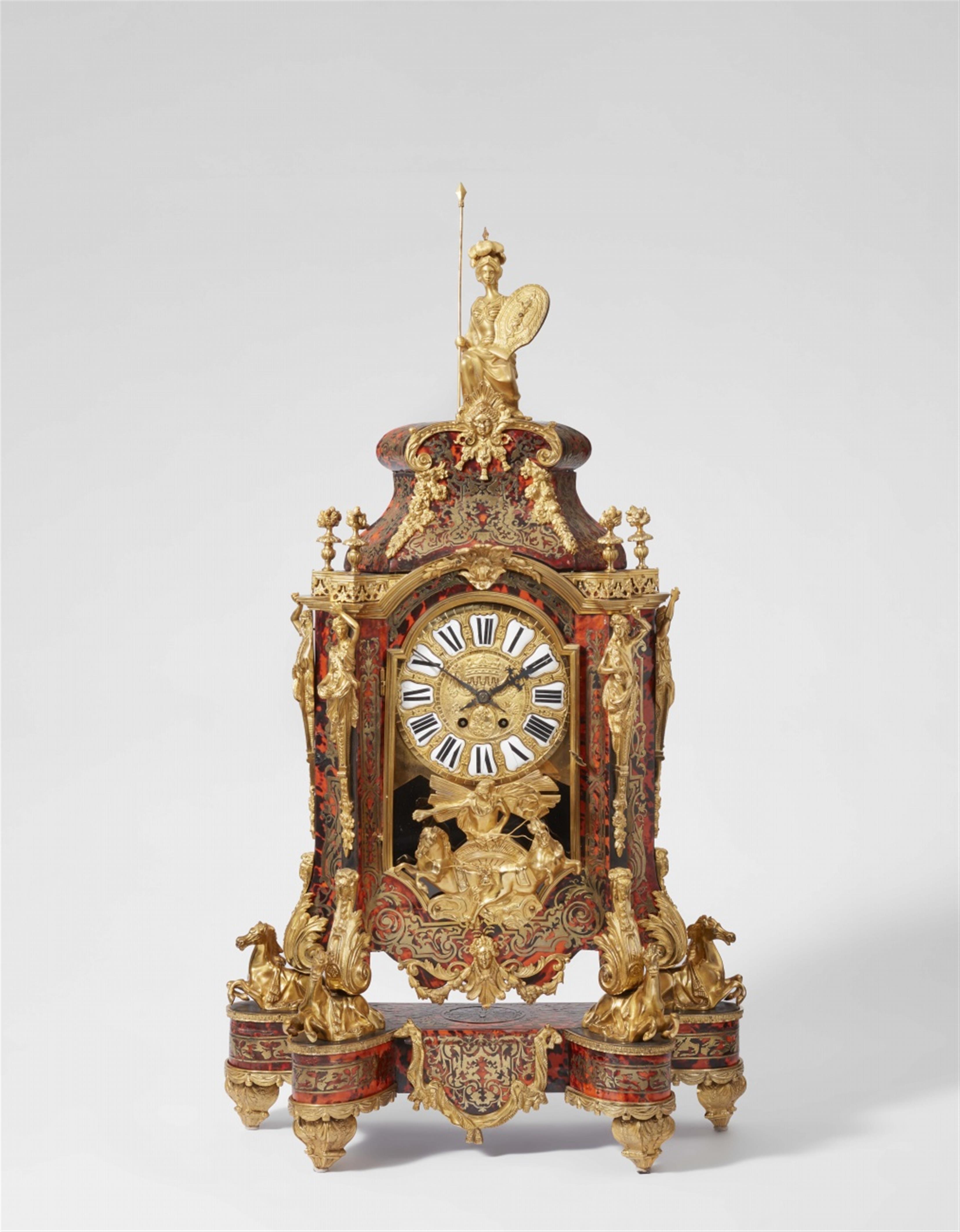 A Louis XIV style tortoiseshell clock - image-1