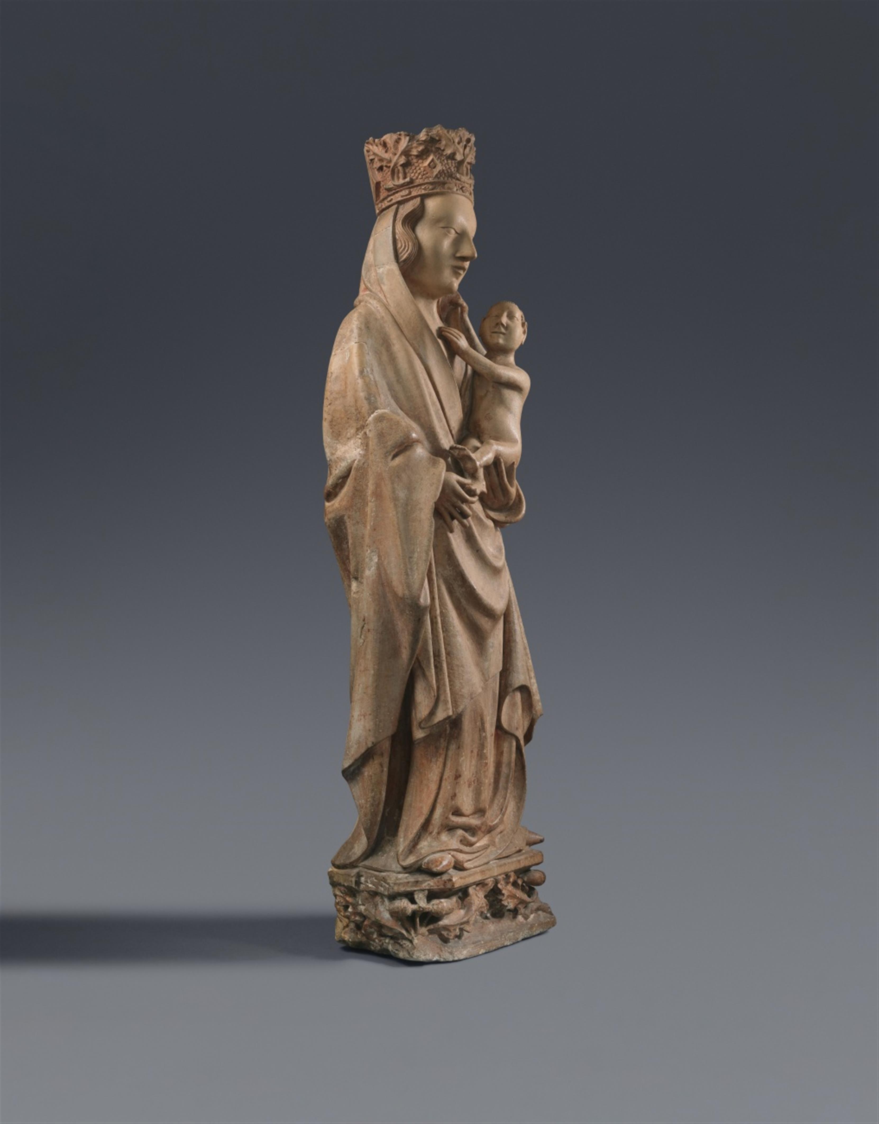 Normandy around 1400 - A carved limestone figure of the Virgin and Child, Normandy, circa 1400 - image-3