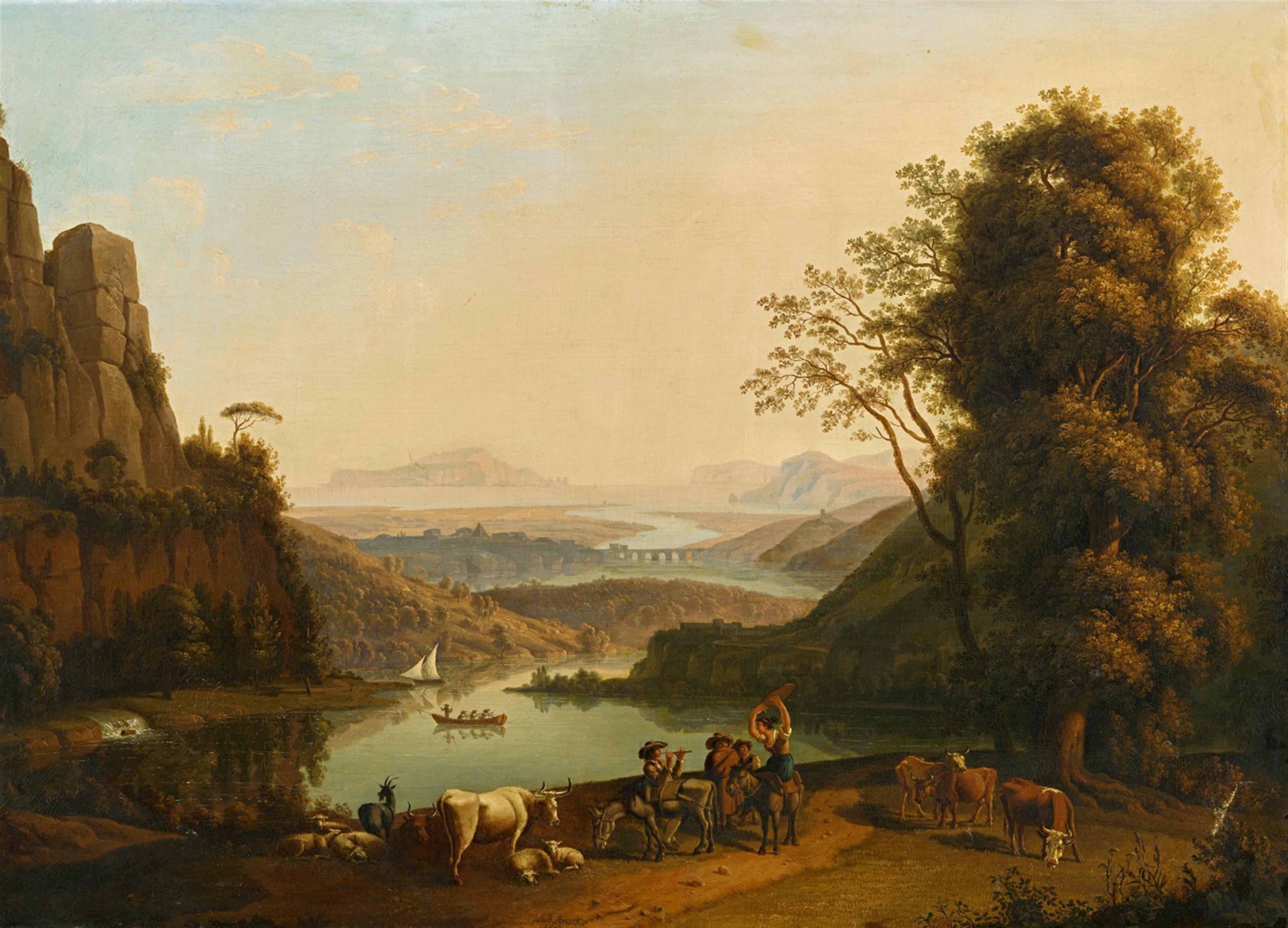 Ludwig Philipp Strack - Idealised Landscape with Shepherds Making Music - image-1