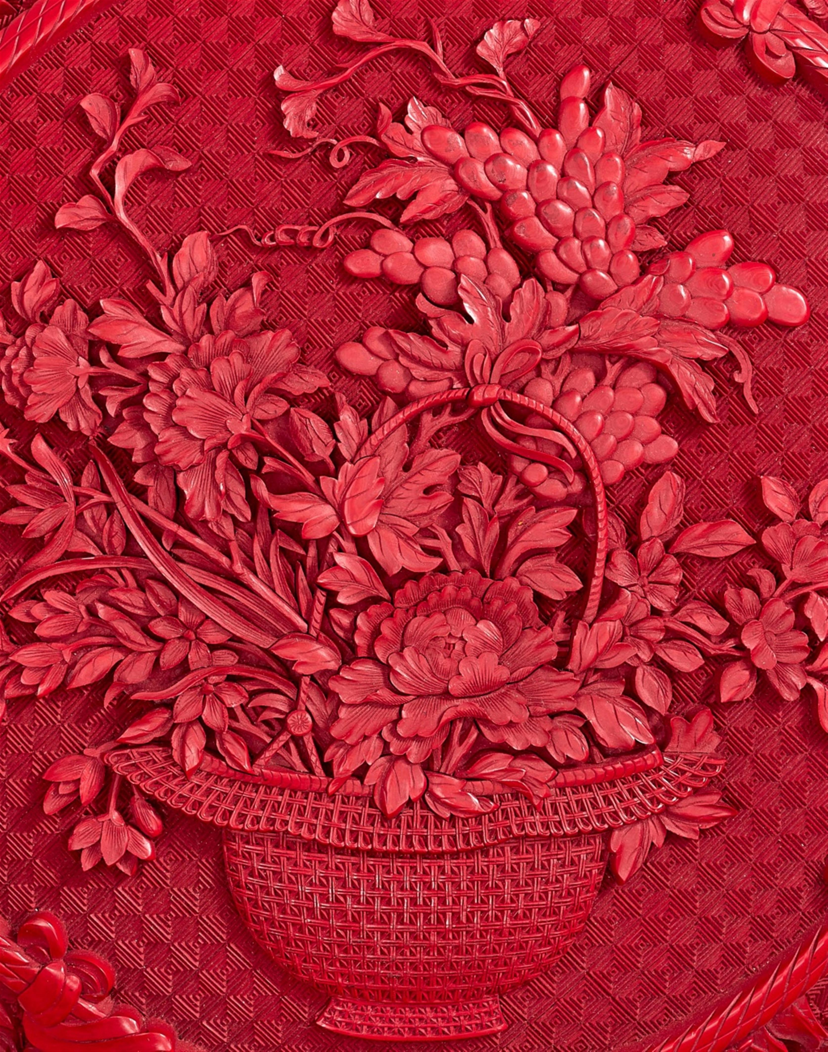 A large carved red lacquer lidded box. Beijing. Ca. 1970 - image-3