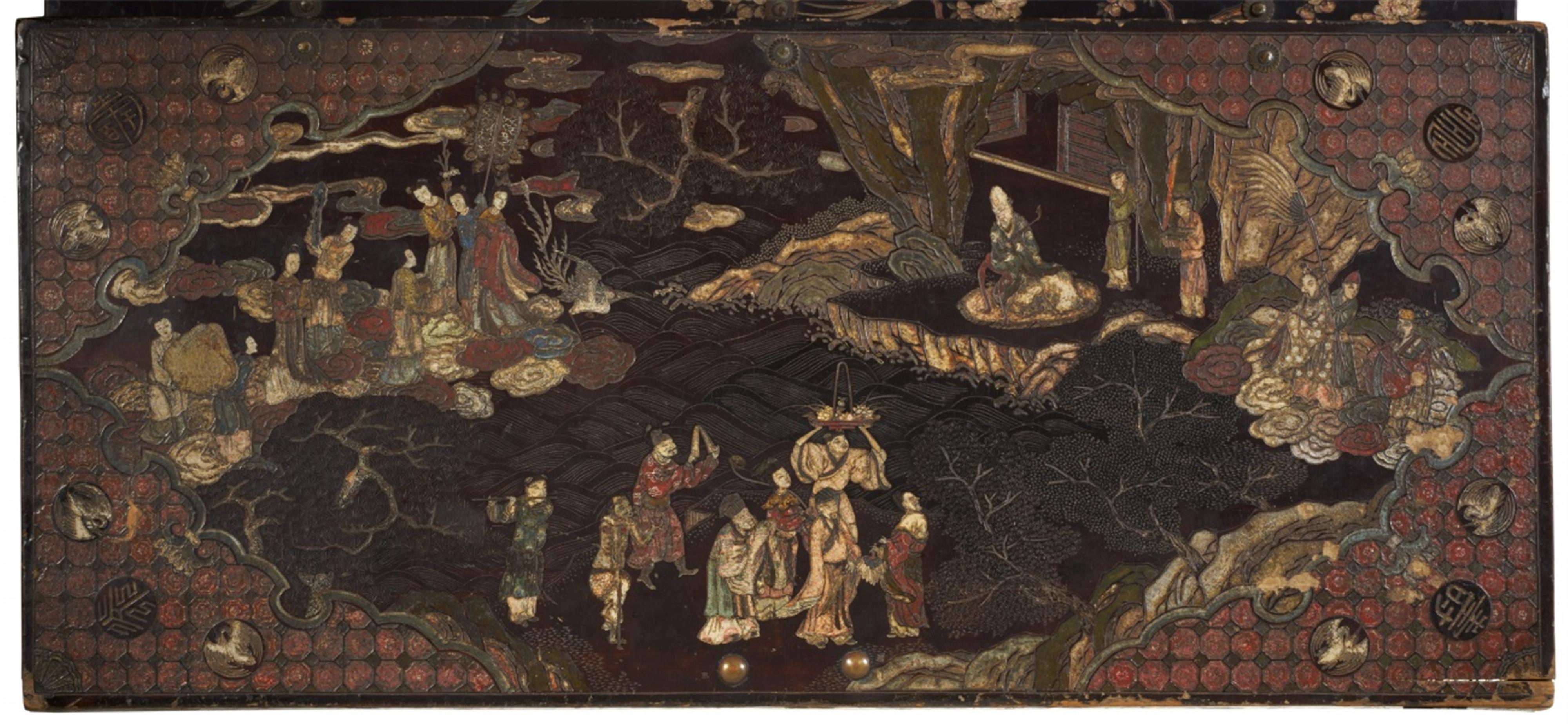 Sehr große Koromandel-Truhe. Holz, Lack und Bronze. Kangxi-Periode (1661 - 1722) - image-5