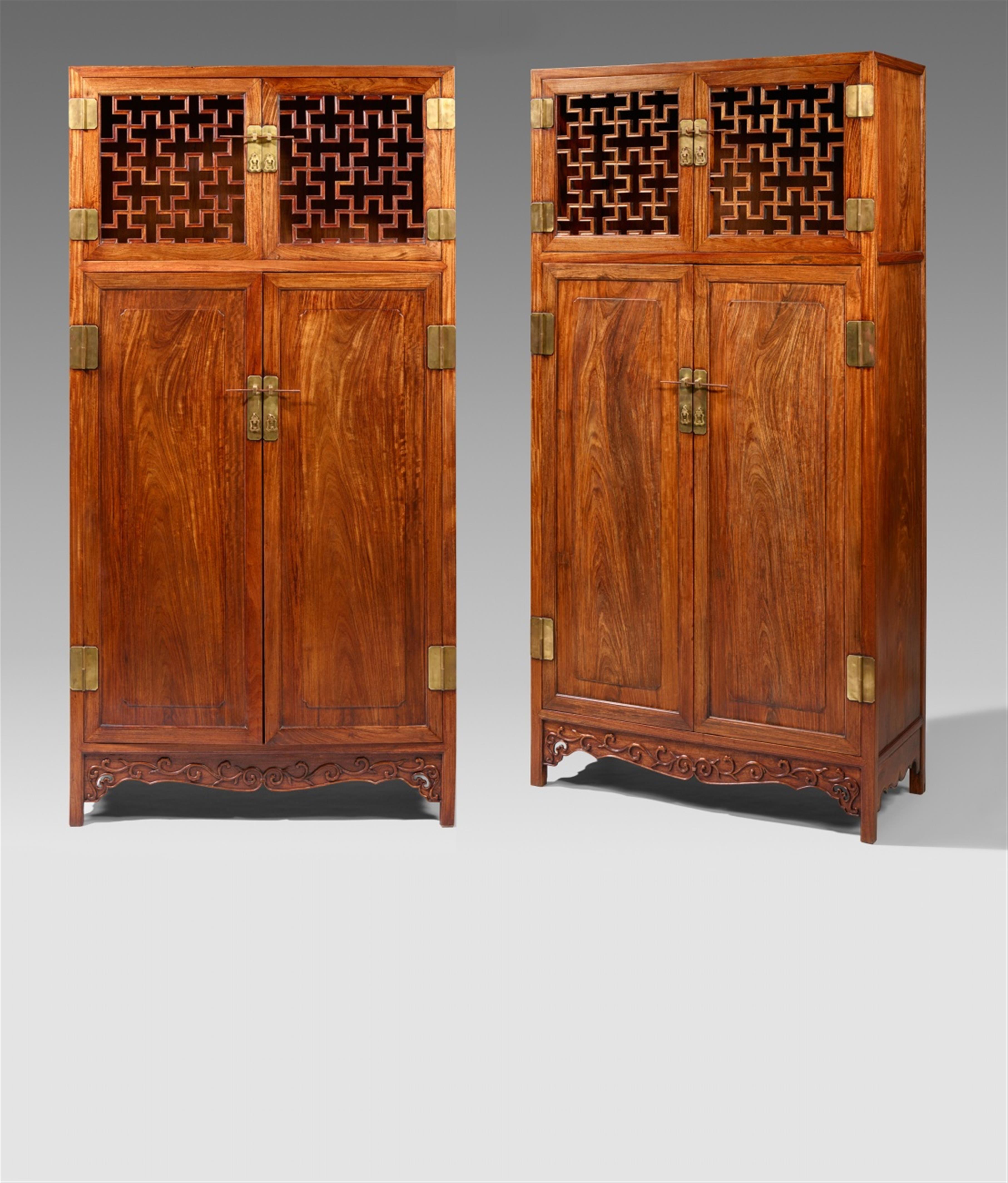 A pair of huanghuali wood square-corner cabinets. 19th/20th century - image-3