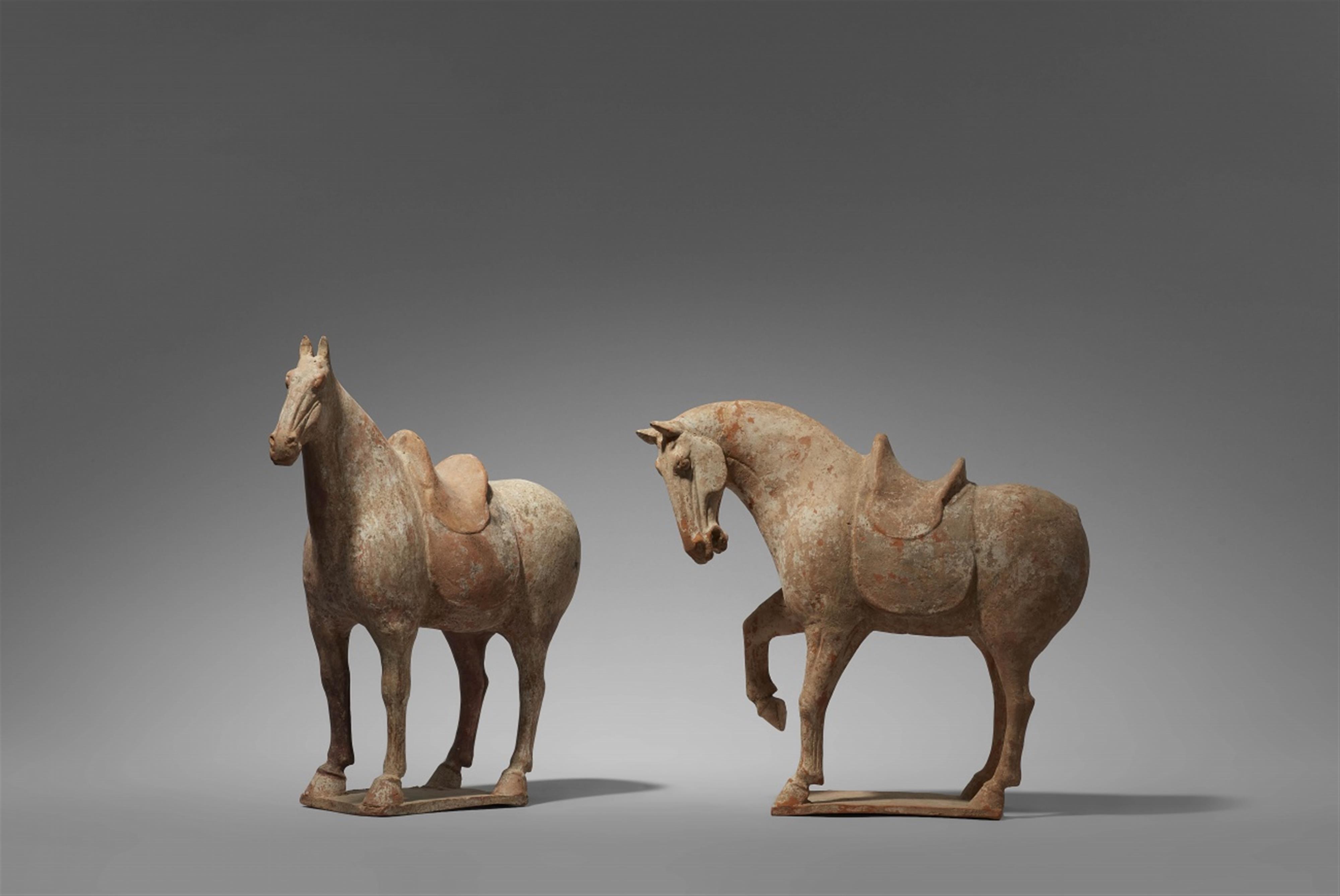 Two pottery figures of a standing horse. Tang dynasty (618–907) - image-1