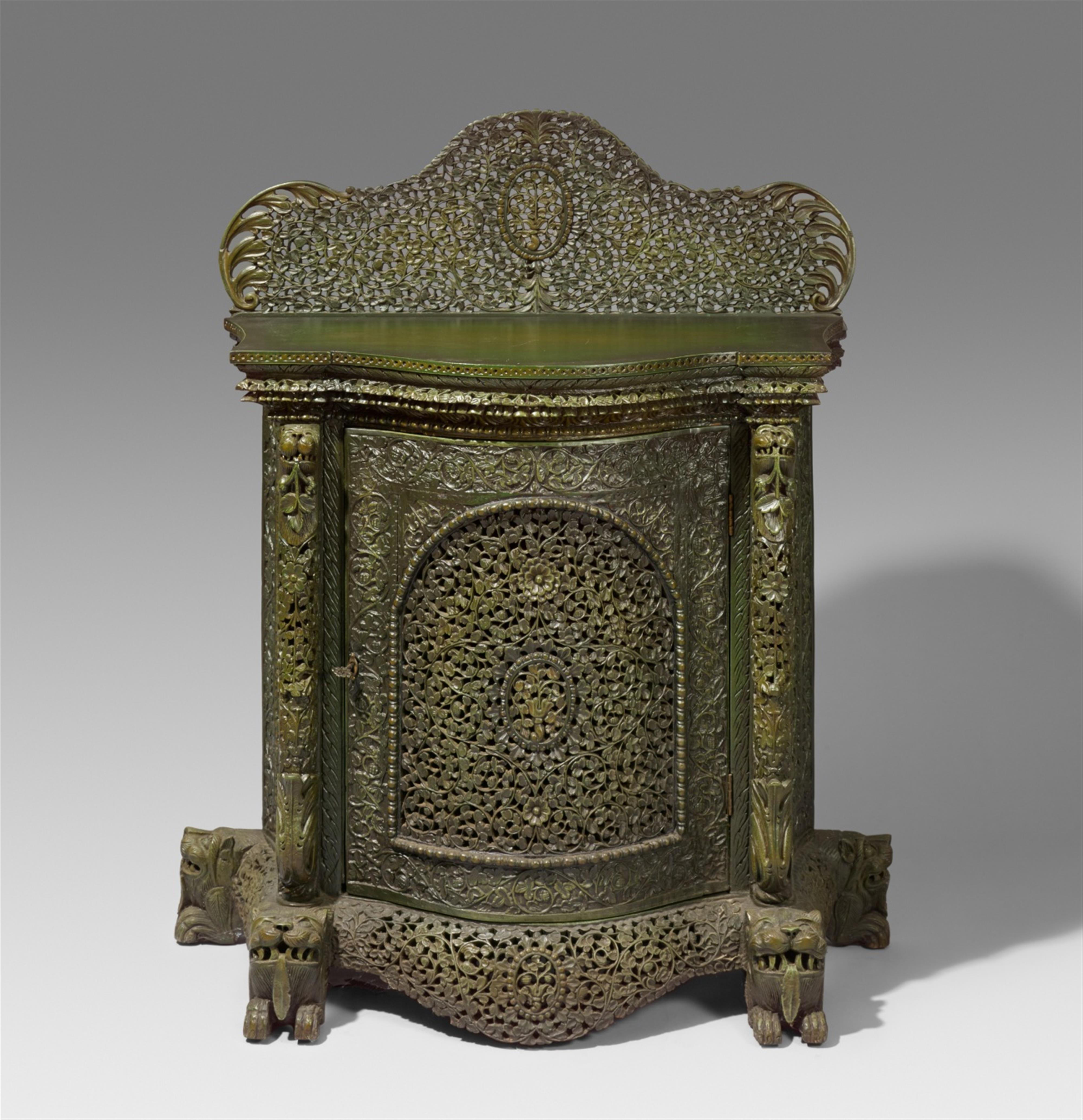 A Bombay lacquered wood cabinet. Ca. 1880 or later - image-1