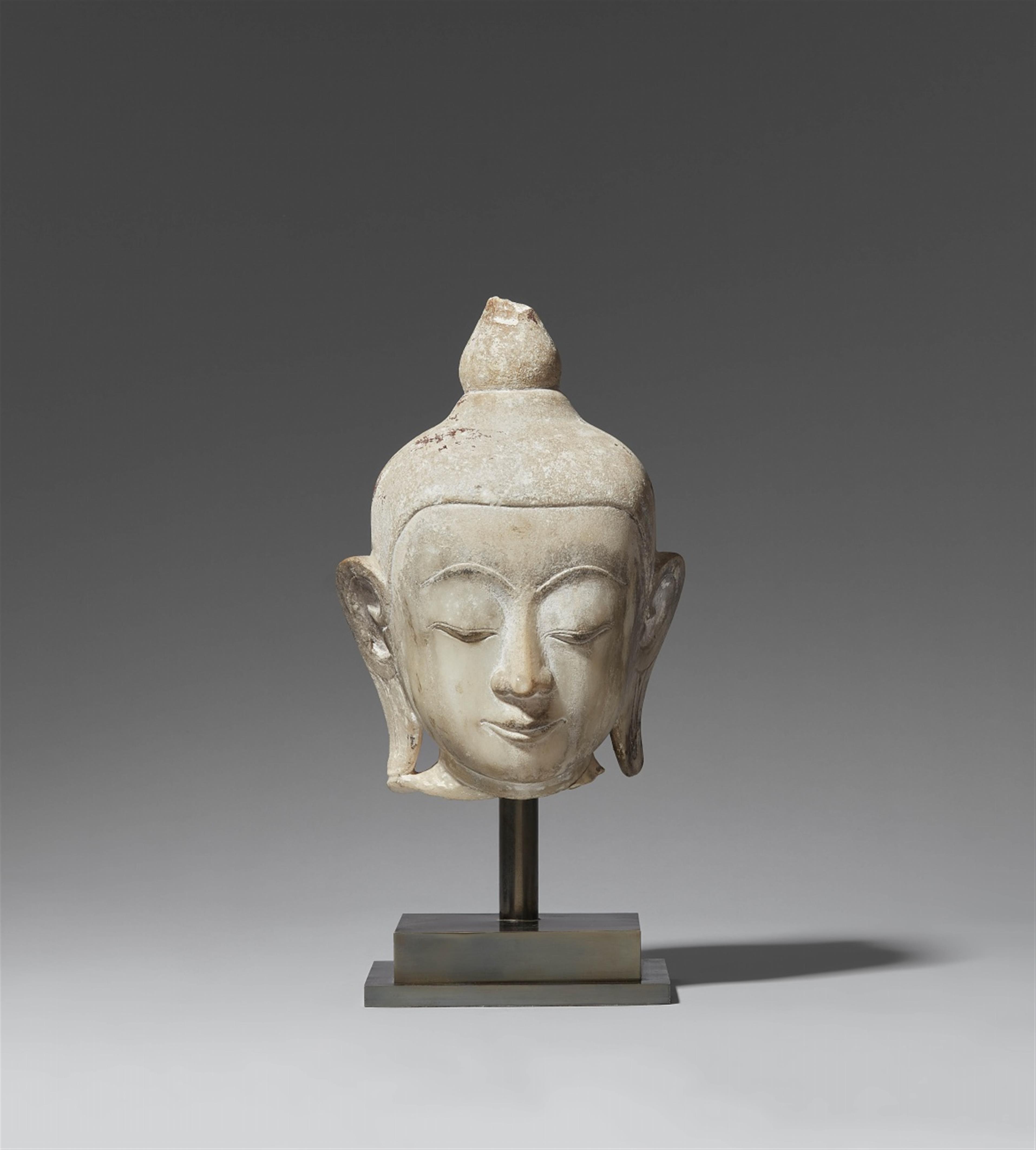 A Shan alabaster head of a Buddha. Burma. 19th/20th century - image-1