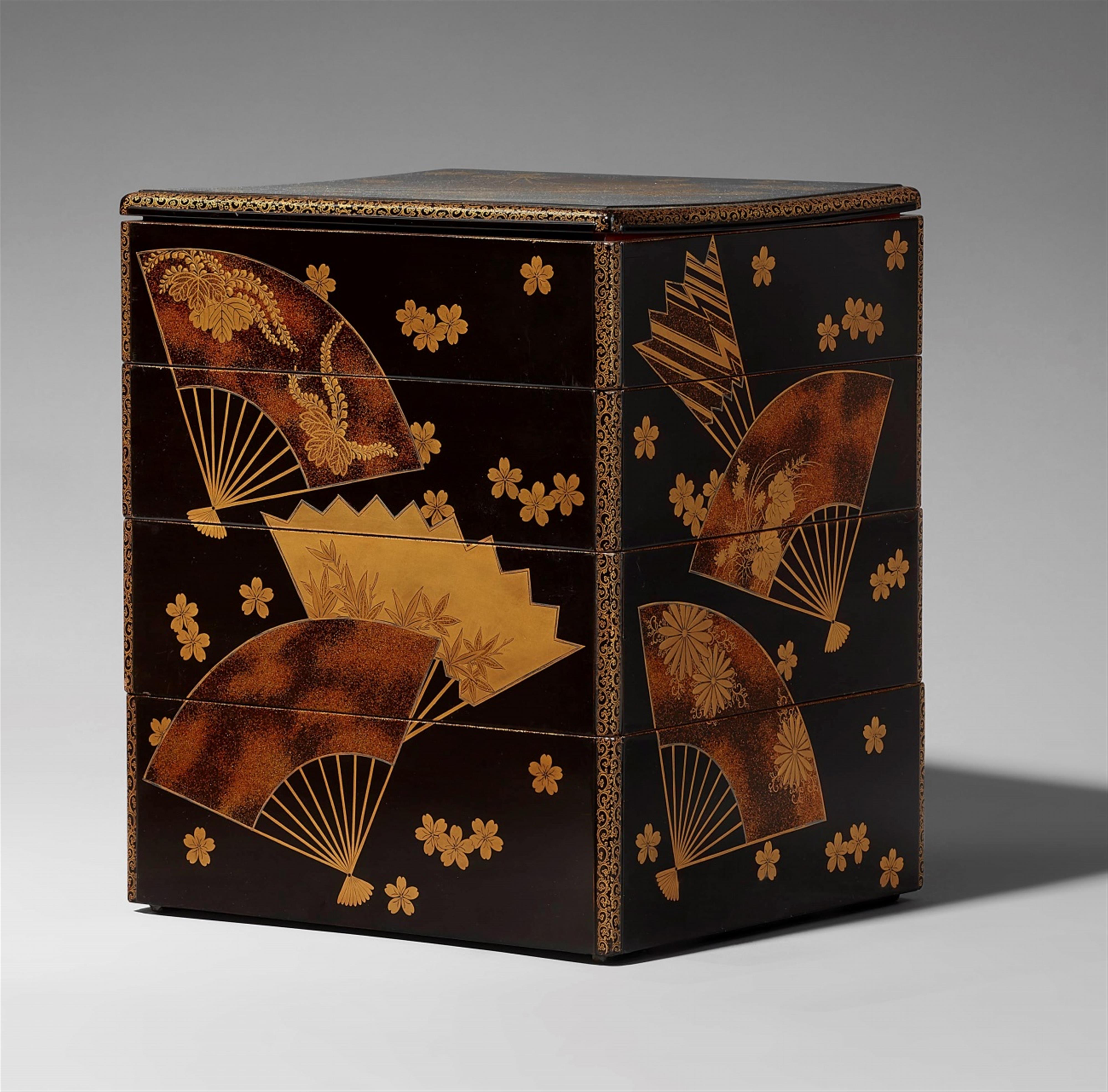 A four-tiered lacquer jubako. 19th century - image-1