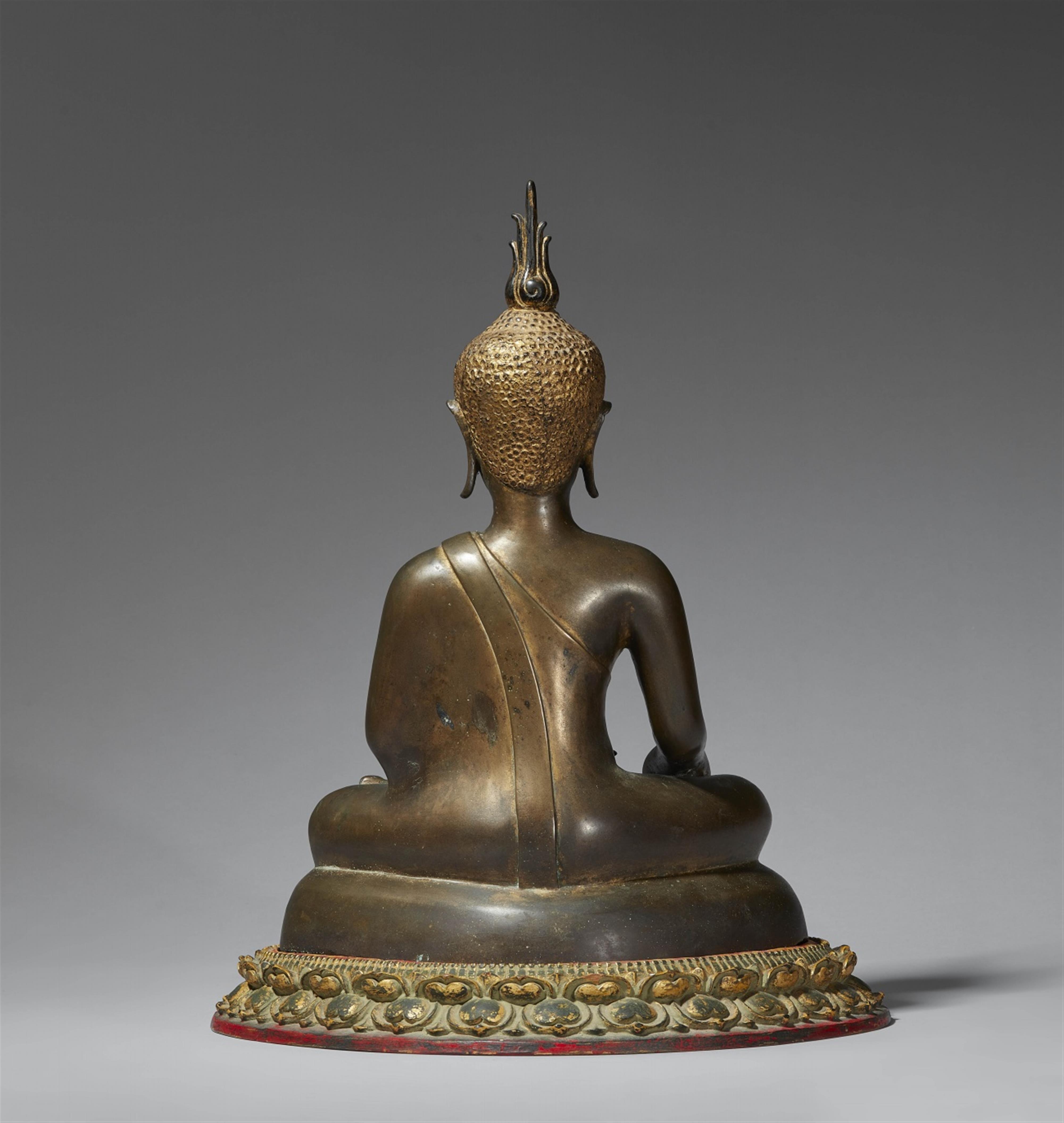 An Ayutthaya-style bronze figure of Buddha Maravijaya.Thailand. 17th century or later - image-2