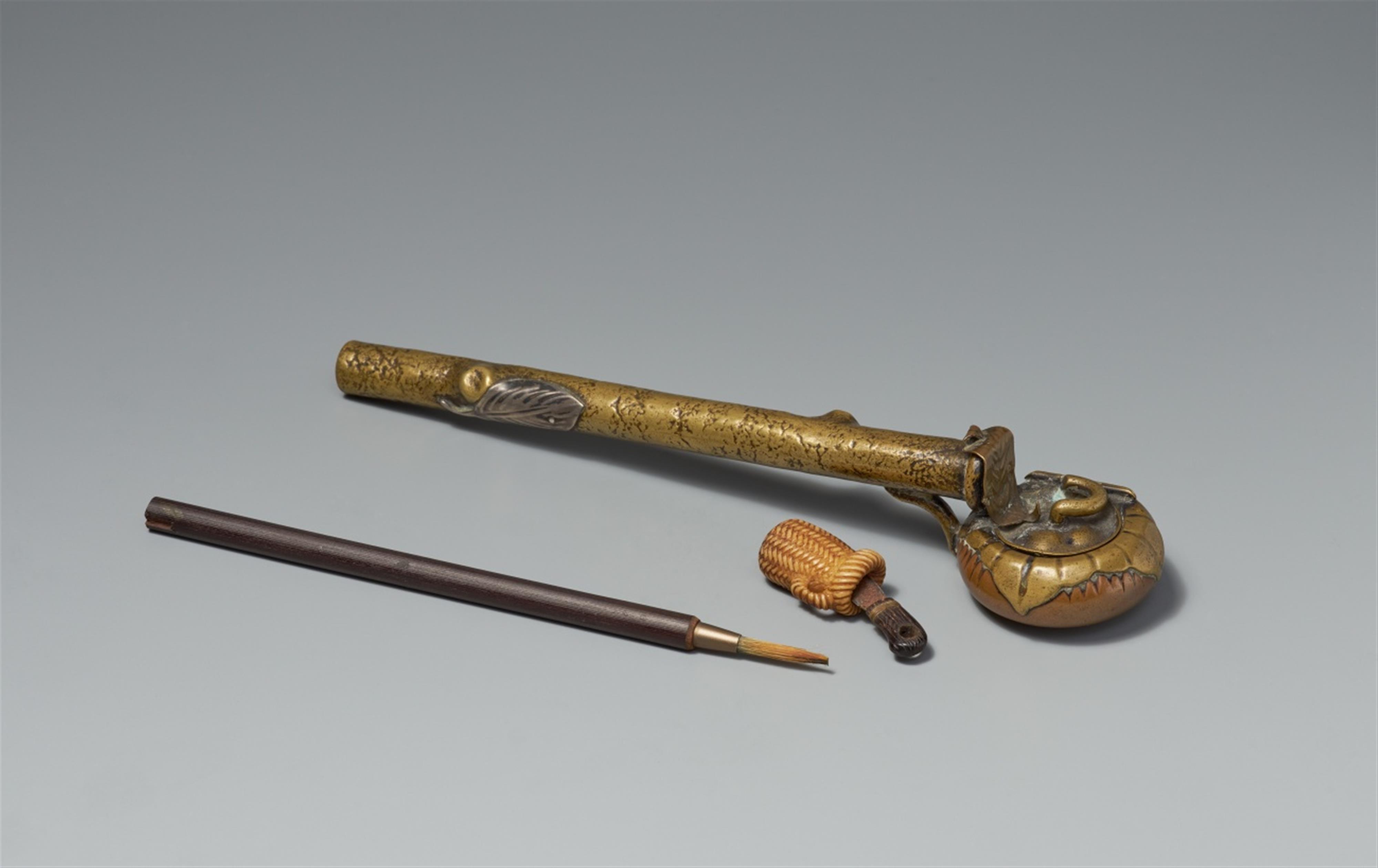 A rare sentoku, copper and silver yatate. 19th century - image-1