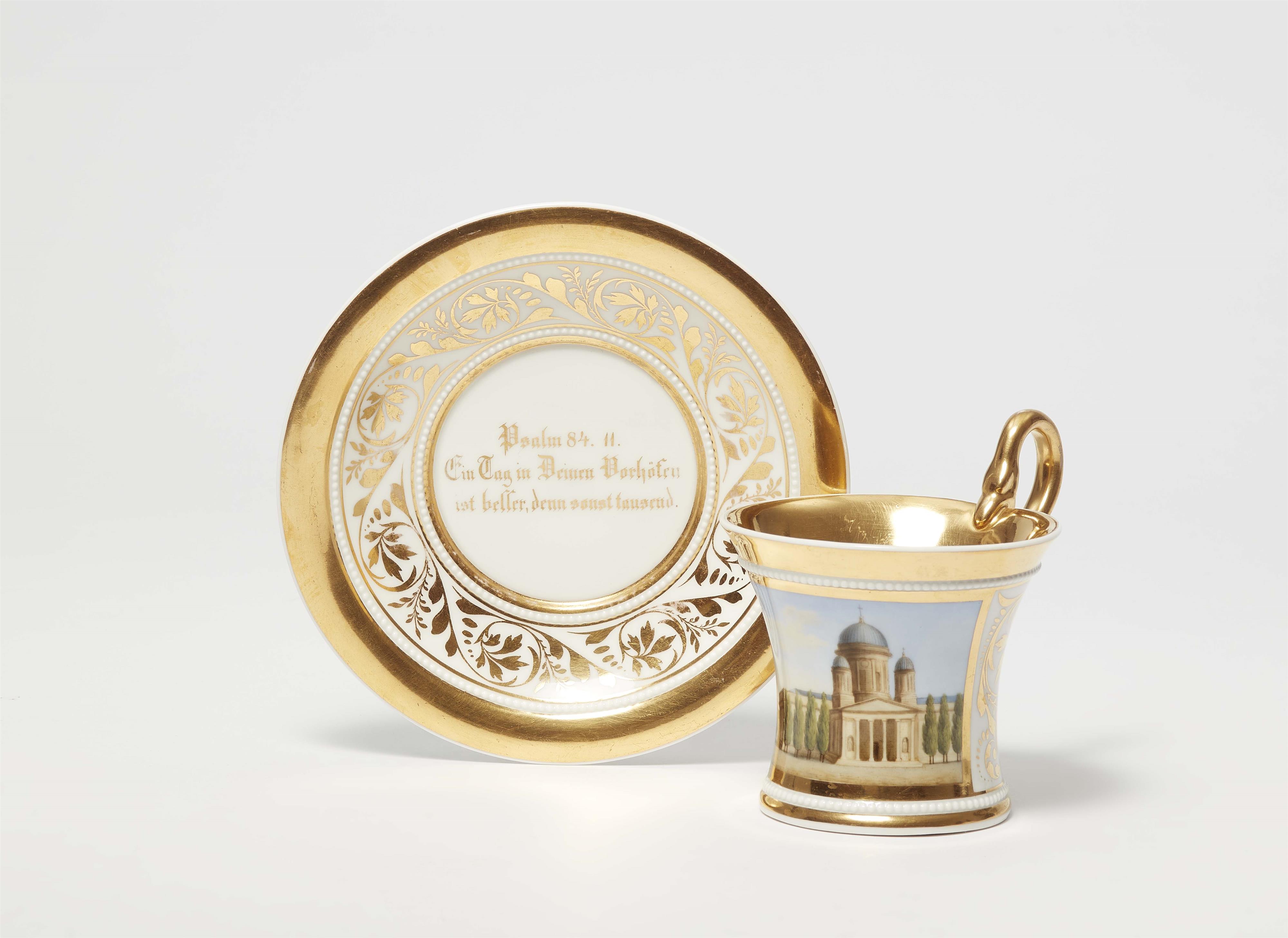 A Berlin KPM porcelain cup with a view of Berlin Cathedral - image-1