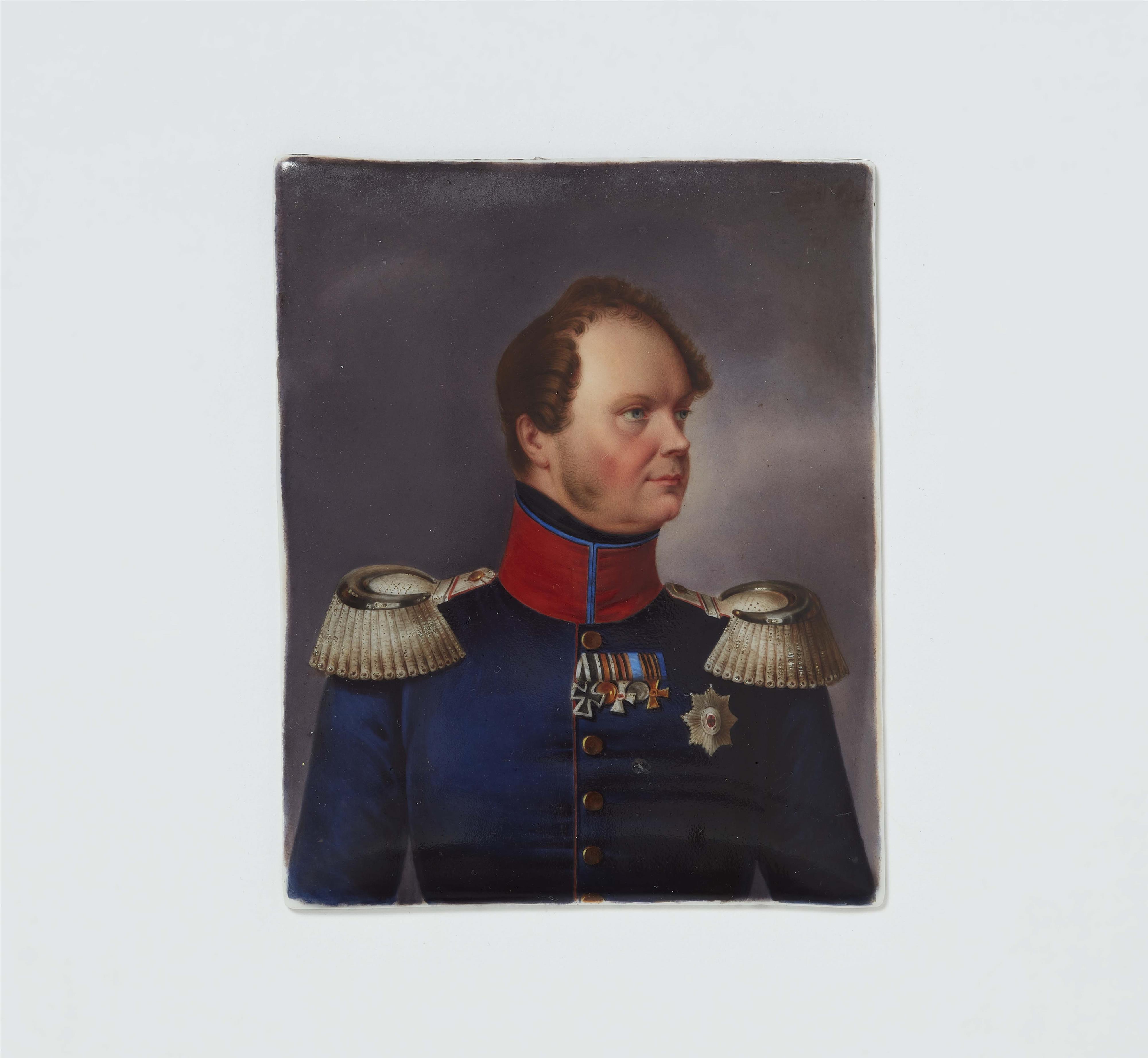 A Berlin KGM porcelain plaque with a portrait of King Frederick William IV - image-1