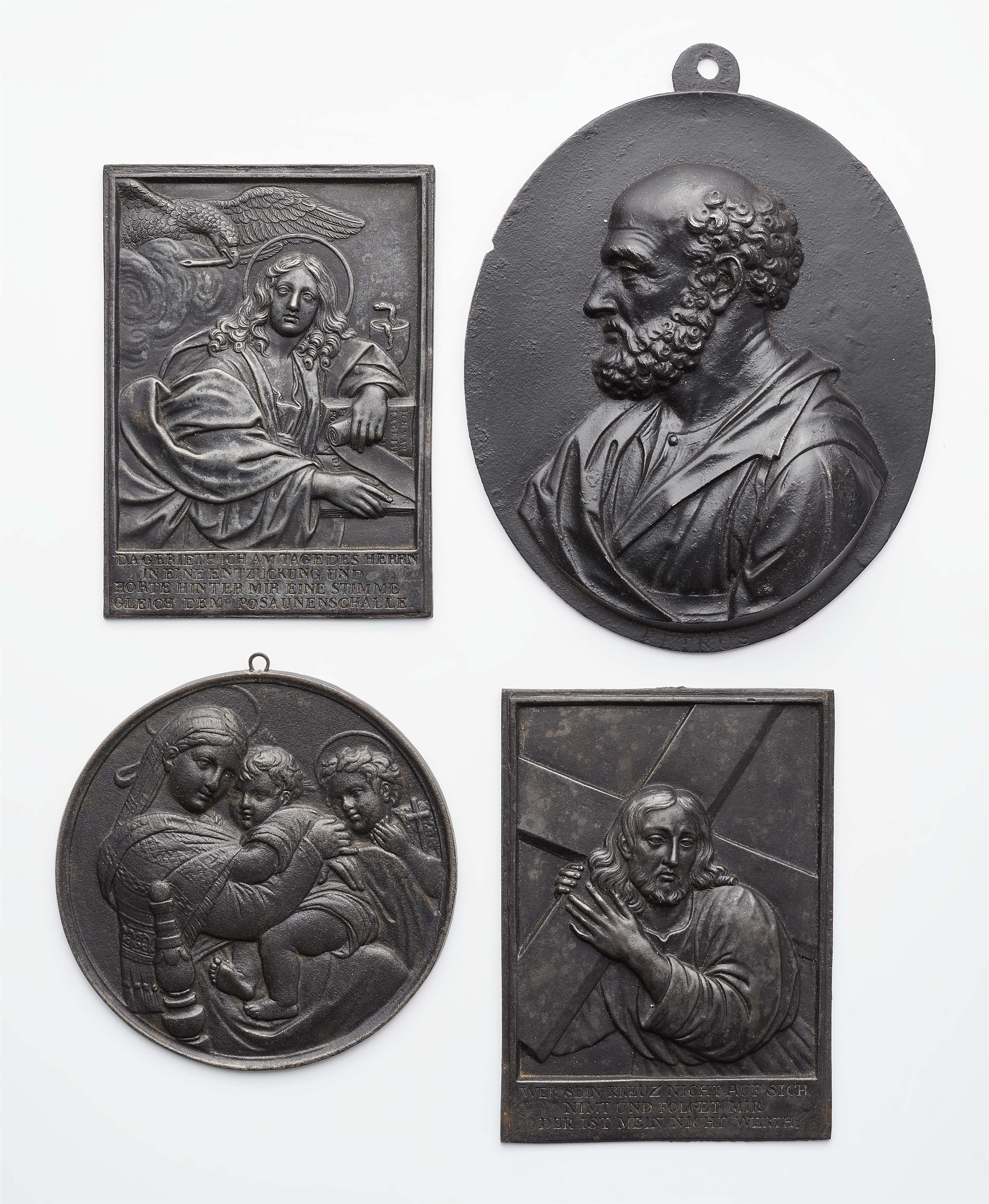 Four cast iron religious plaques - image-1