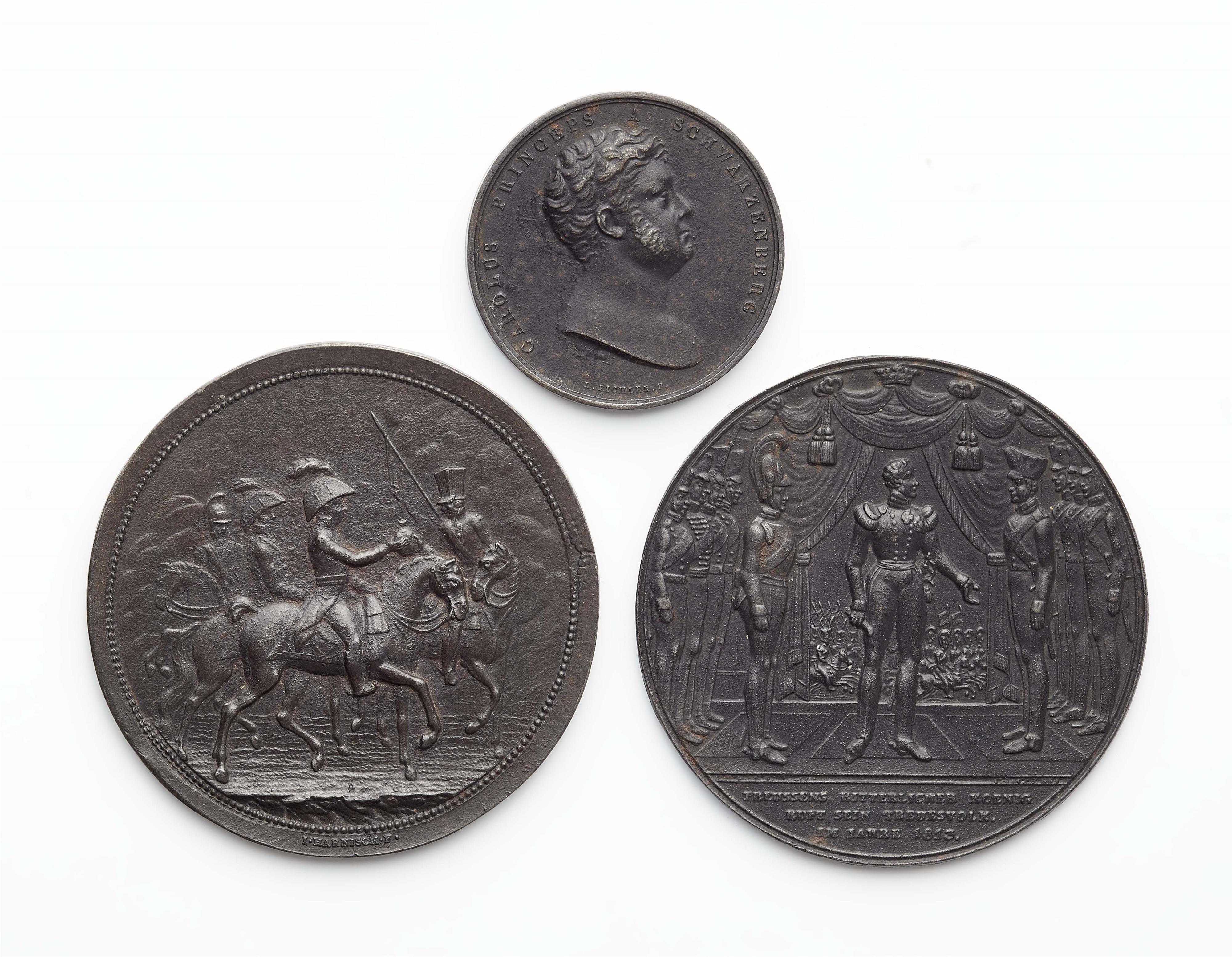 Three cast iron medallions commemorating the German Campaigns - image-1