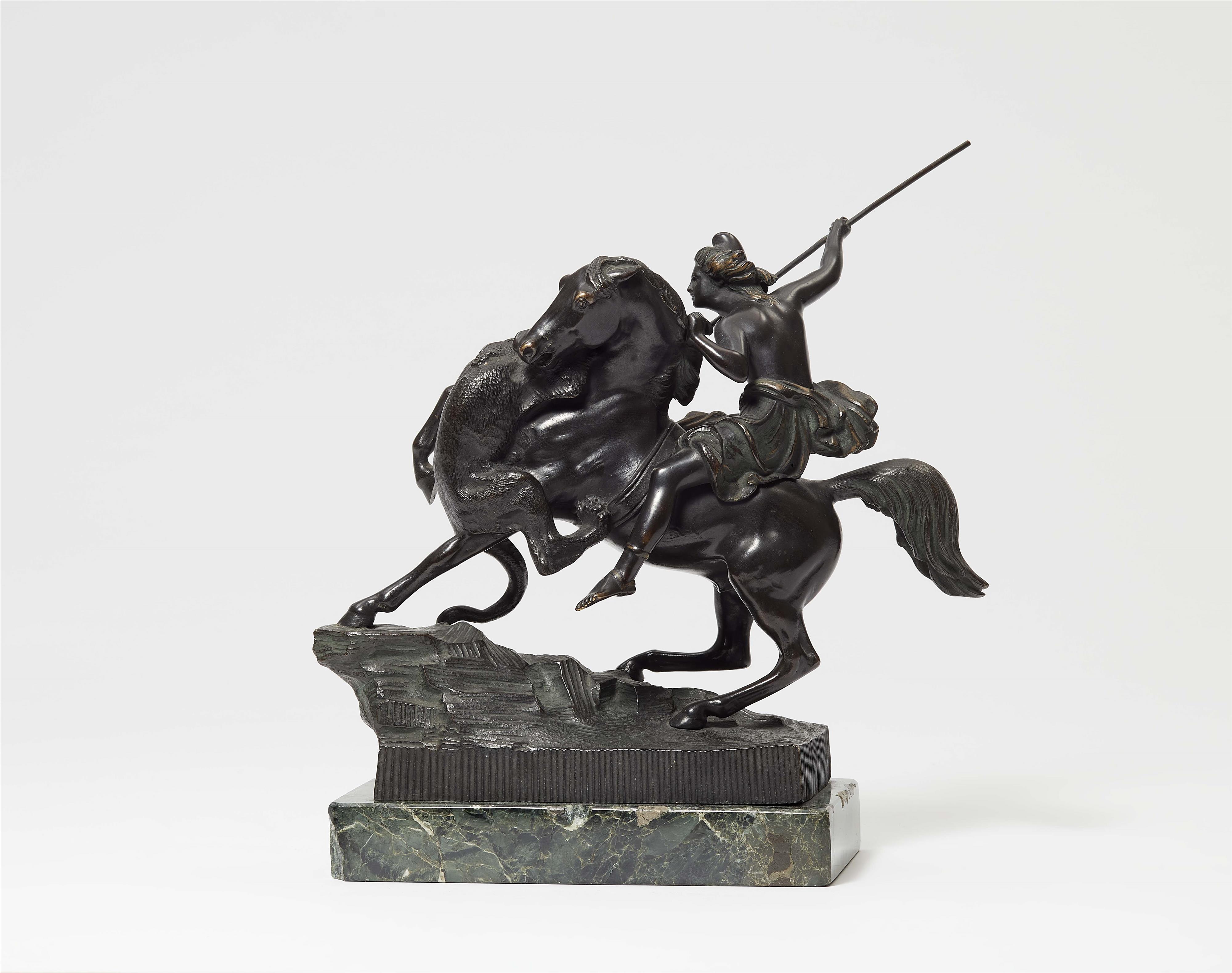A cast bronze figure of an Amazon on horseback - image-2