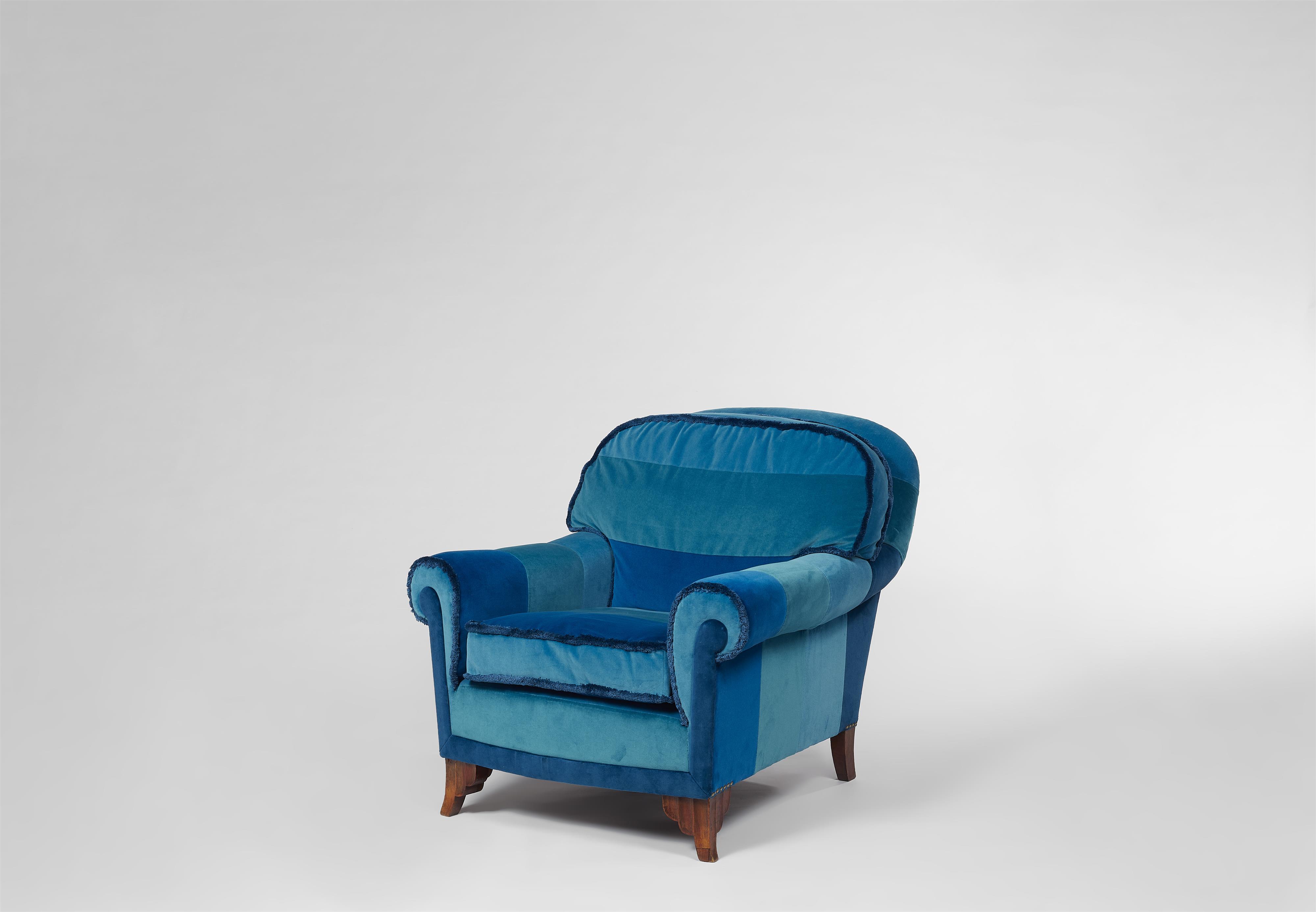 Blue armchair by Bruno Paul - image-2