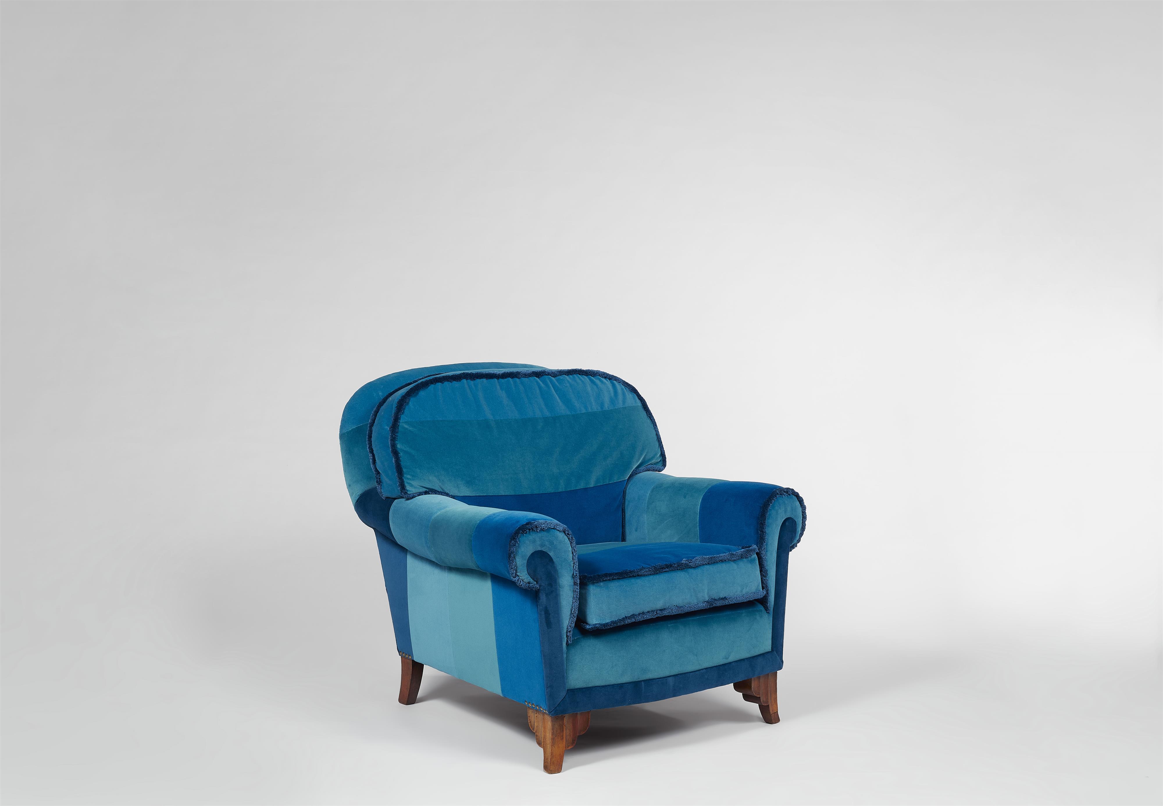 Blue armchair by Bruno Paul - image-3