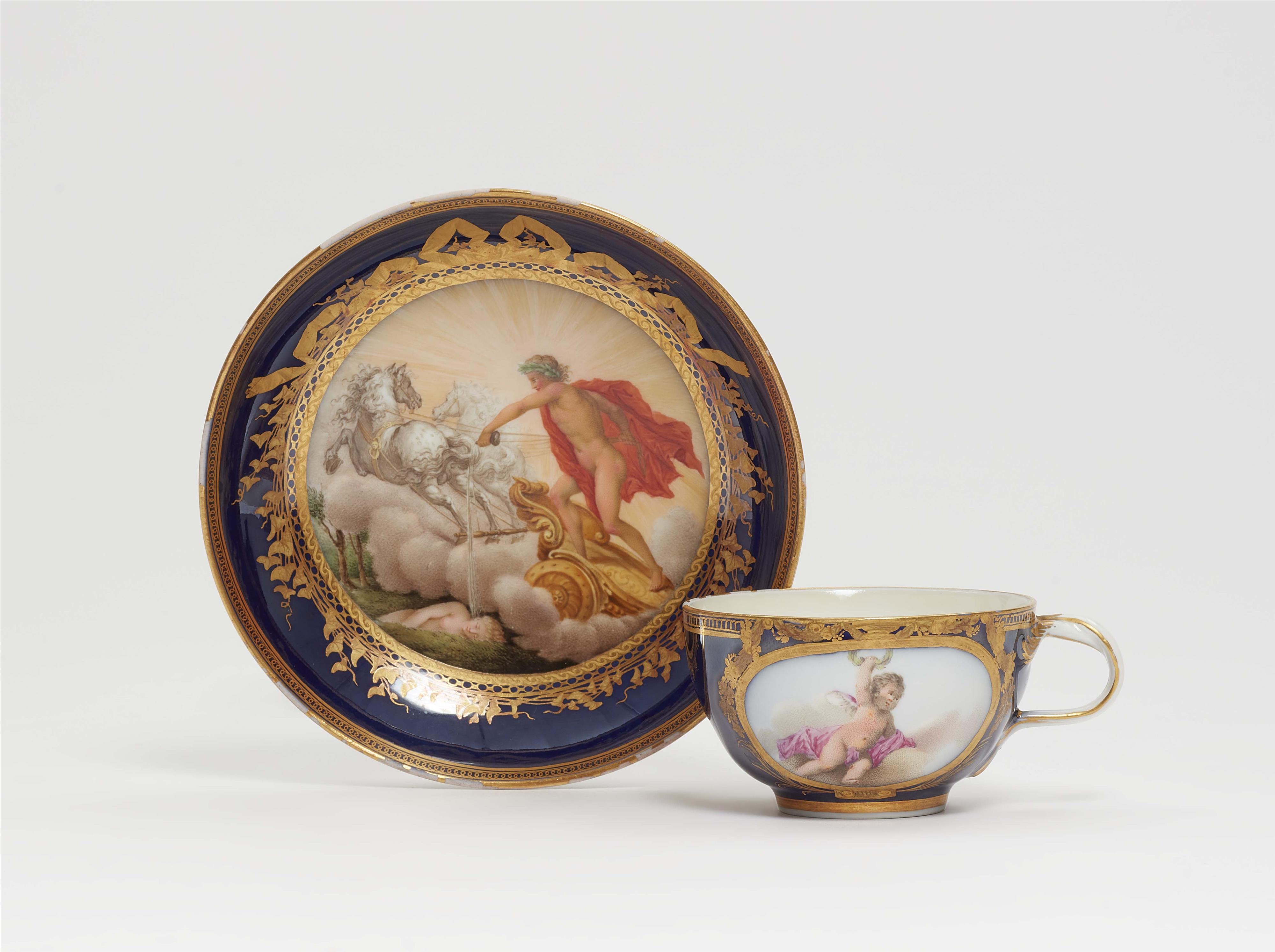 A Meissen porcelain cup and saucer with mythological decor - image-1