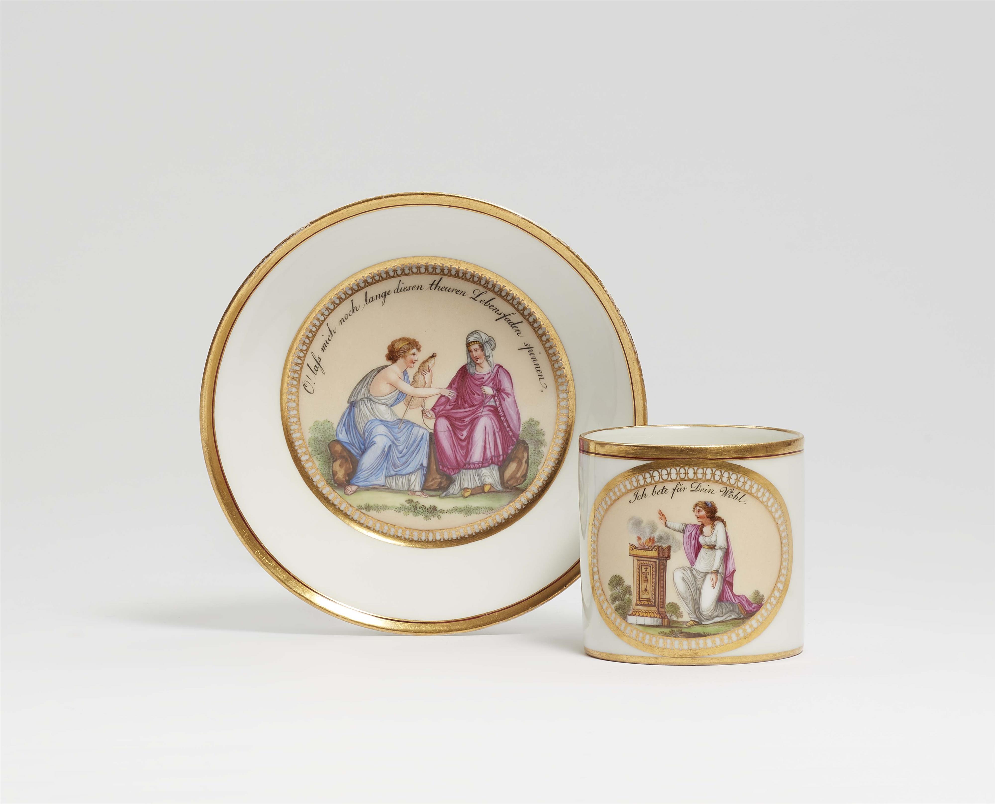 A Berlin KPM porcelain cup with the Three Fates - image-1