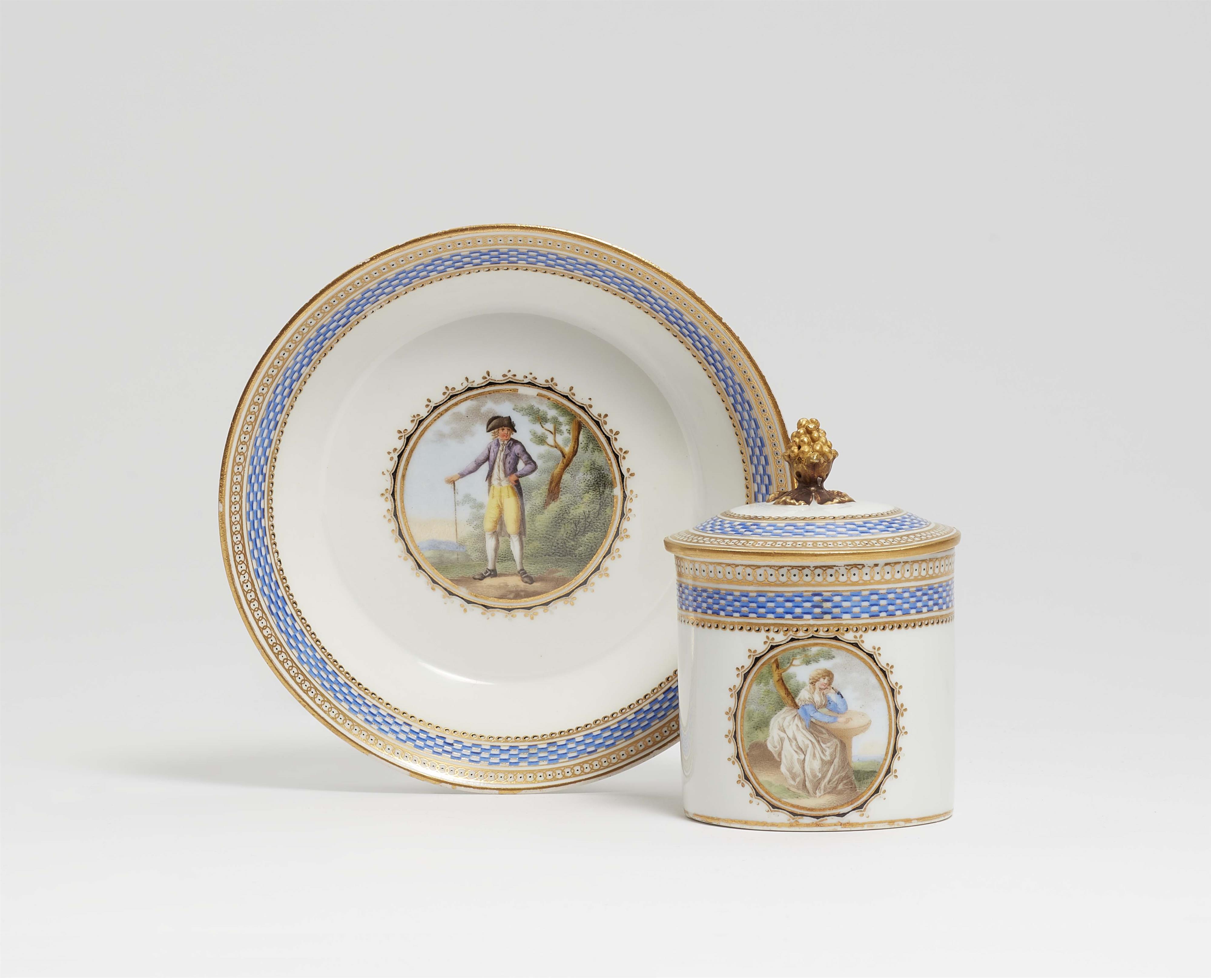 A Meissen porcelain cup and saucer with Lotte and Werther - image-1