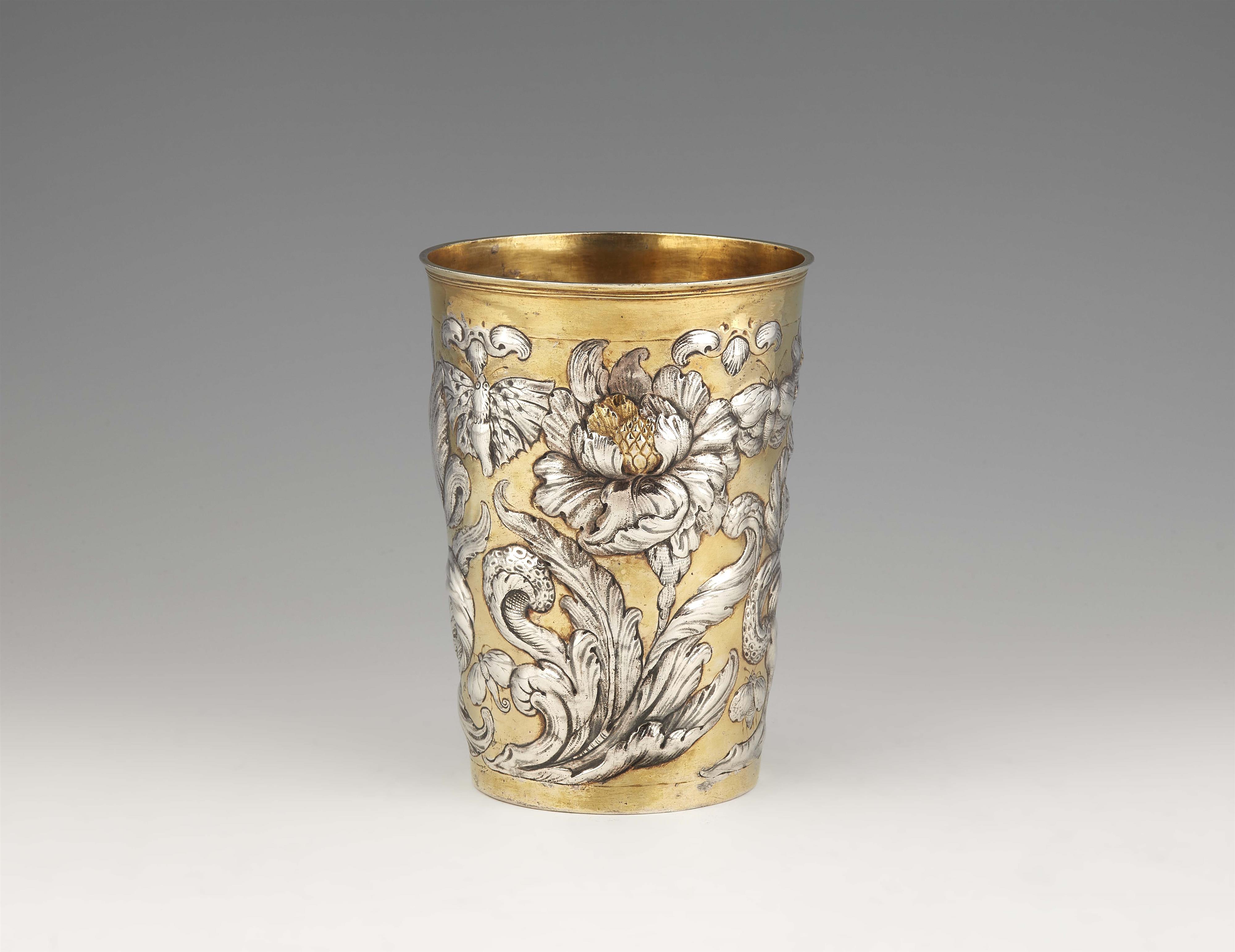 A large Hamburg Baroque silver beaker - image-1