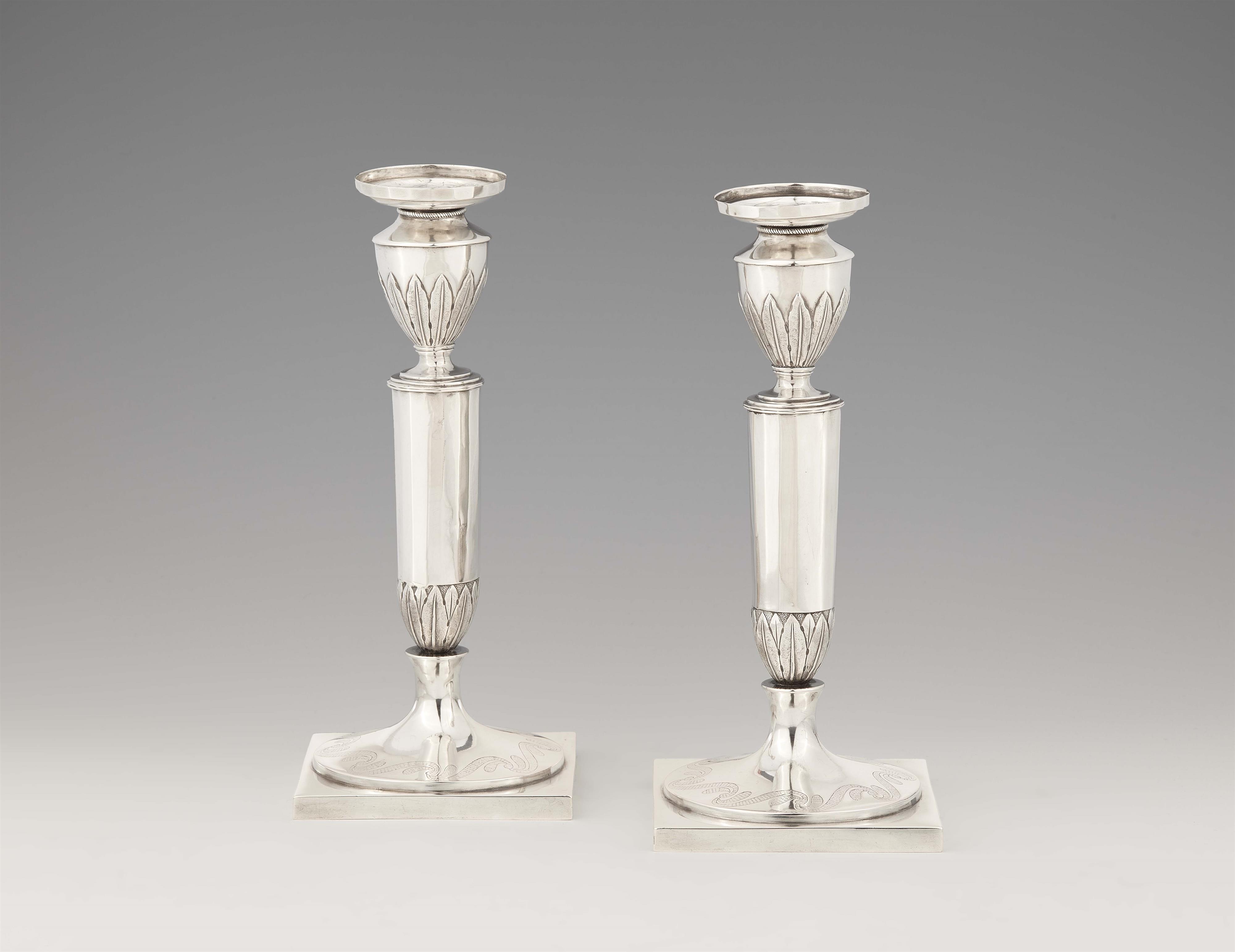 A pair of Mannheim silver candlesticks - image-1