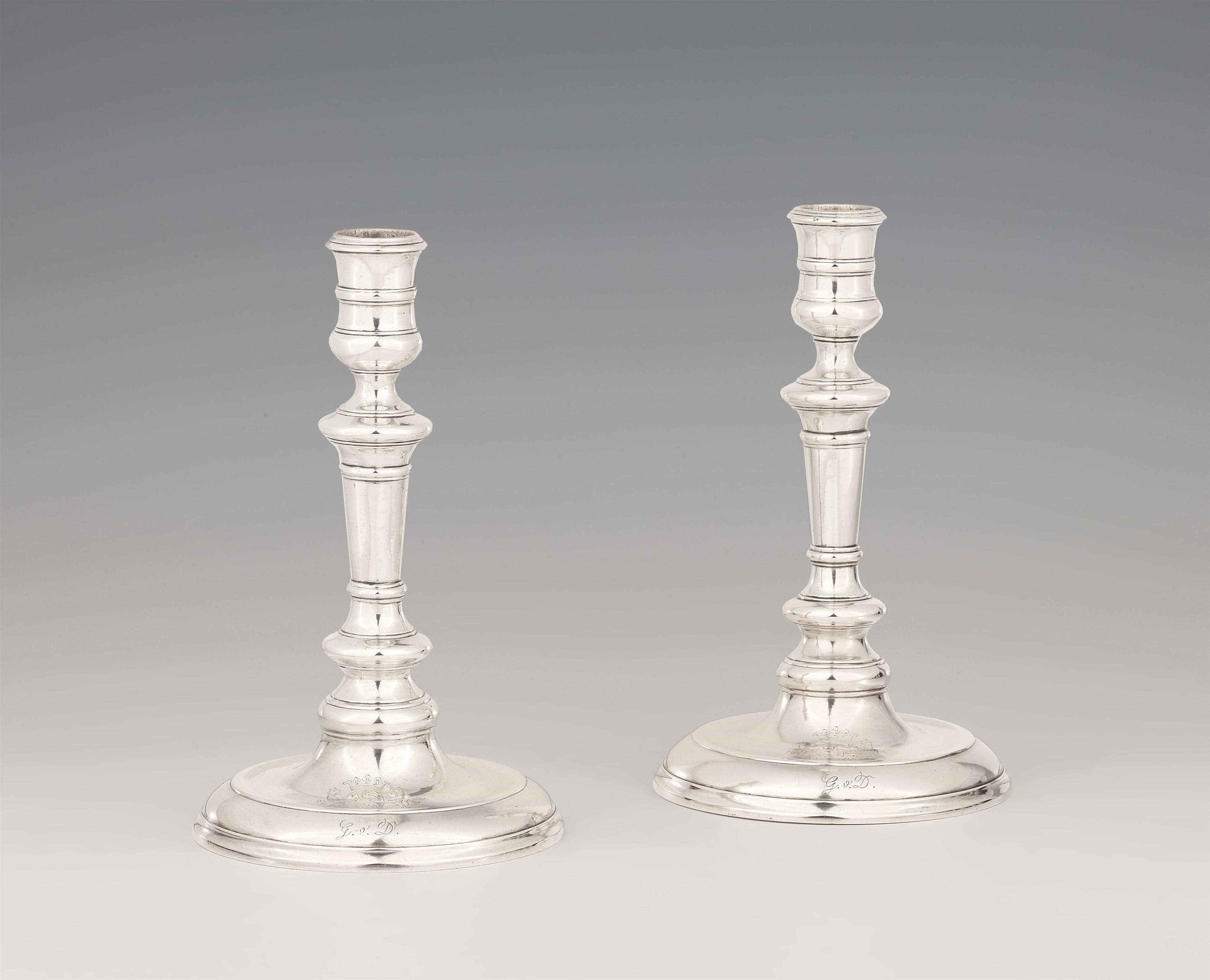 An early pair of Hamburg silver candlesticks - image-1